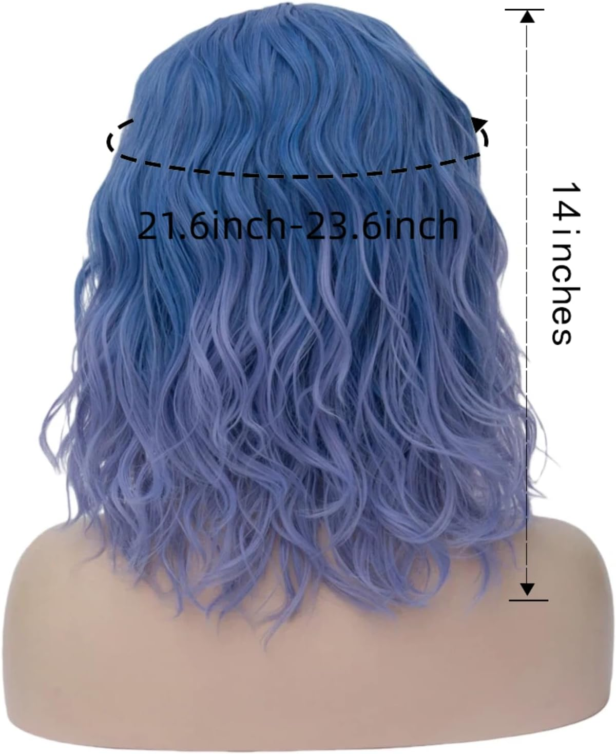 Cying Lin Short Bob Wavy Curly Wig Light Blue Wig for Women Cosplay Halloween Wigs Heat Resistant Bob Party Wig Include Wig Cap (Light Blue) image number 4