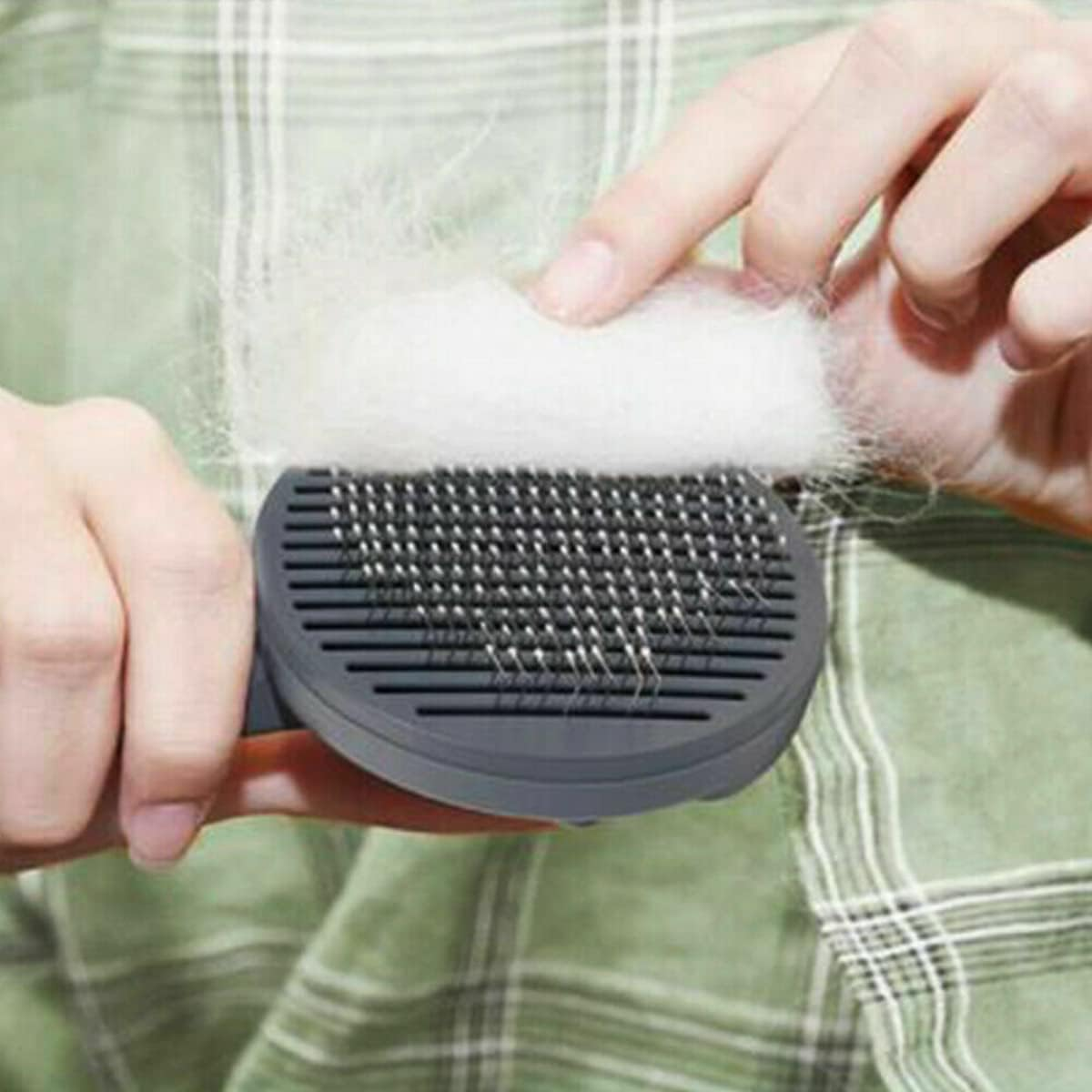 1X Pet Grooming Brush Self Cleaning Automatically Dog Cat Slicker Brush Remove (Gray) image number 2