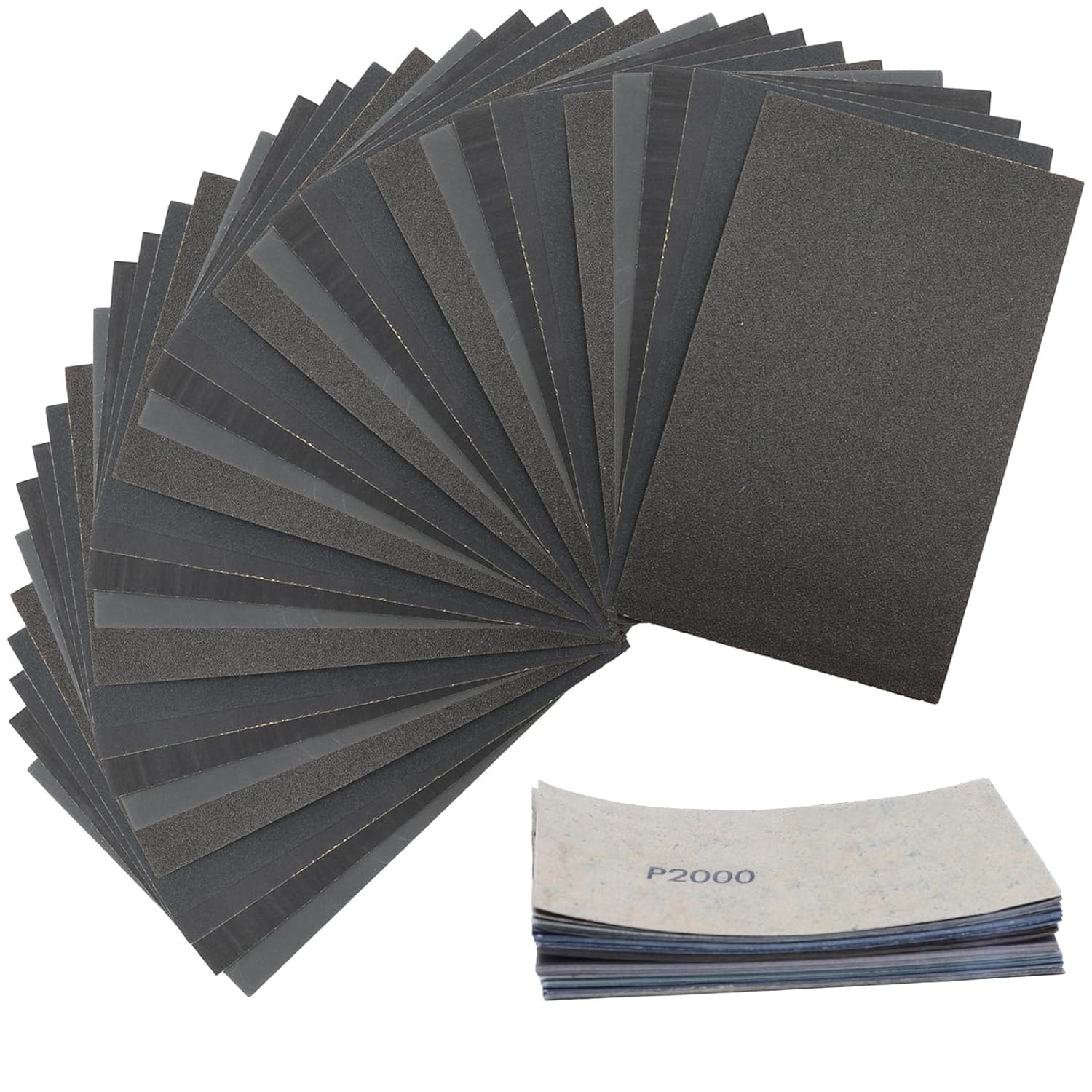 60 Sheets Wet and Dry Sandpaper Kit, Soft Sand Paper Stick Set for Wood Metal Aluminium Glass Furniture Automotive Finishing & Polishing,360/600/800/1000/1500/2000 (4.5 X 2.8) Taper Pin Reamers image number 2