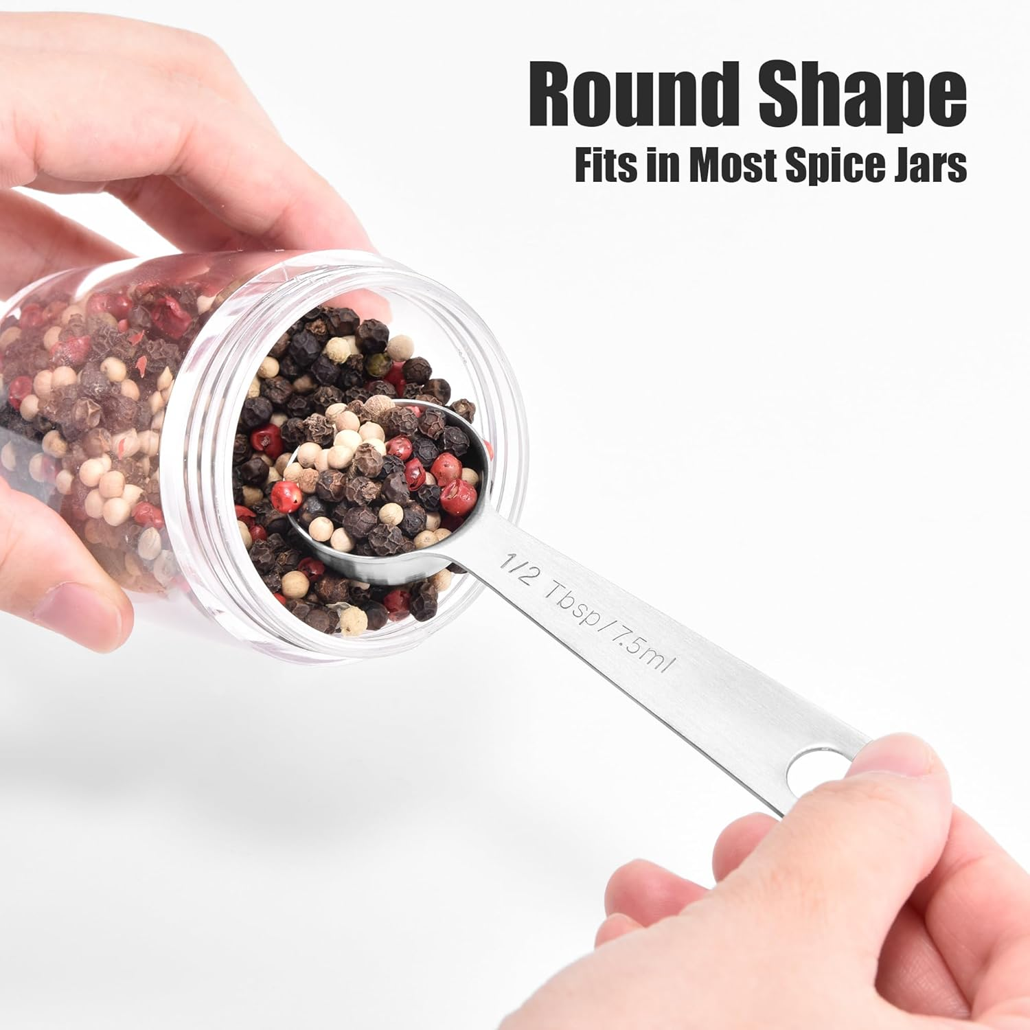 Doosu Measuring Spoons Set of 8-18/8 Stainless Steel Heavy Duty Teaspoons Tablespoons with Engraved Metric & US Measurements, Metal Measure Spoon for Dry and Liquid Ingredients, Dishwasher Safe image number 5