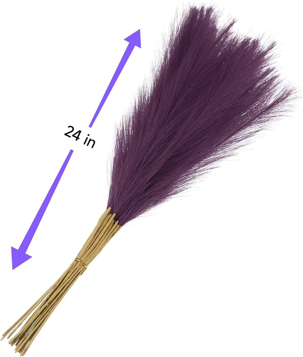 Artificial Pampas Grass Decor | Bohemian Room Aesthetic Ornament Boho Home Decor for Living Room | Pampas Floral Arrangements for Wedding & Christmas 25Pcs（Purple Bottles Not Included） - Pink image number 5