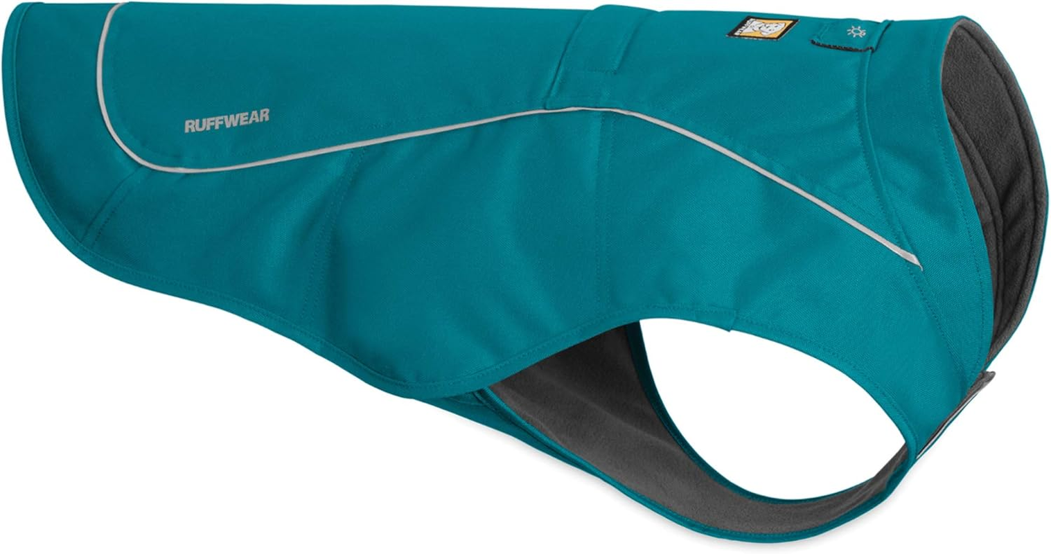 RUFFWEAR Overcoat Jacket, Dog Coat with Leash & Harness Portal Hole, Premium Fleece Lined Adjustable Lightweight Pullover Field Coat, for Cold Weather, Machine Washable, Red Clay - X-Large (91-107Cm)