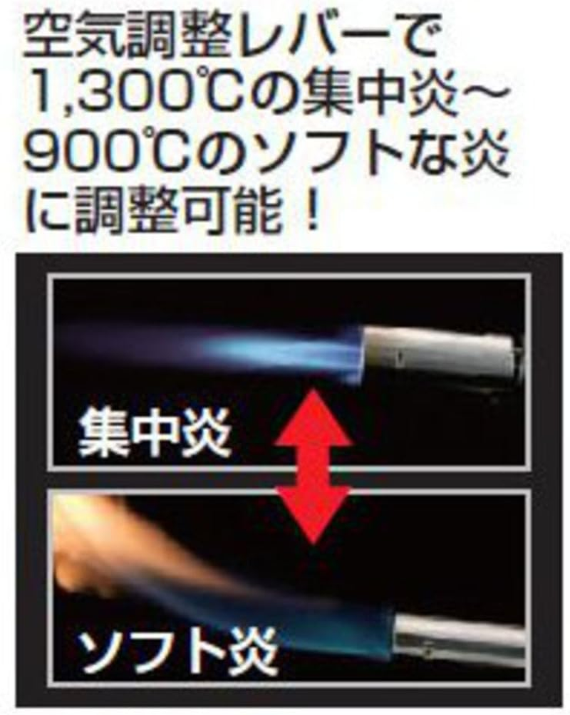 Shinfuji RZ-730S Burner, Power Torch, Gas Burner, Heat Adjustment, for Broiling Cooking, Welding, Fire Caliber: 0.9 Inches (22 Mm), Small, Gray image number 2