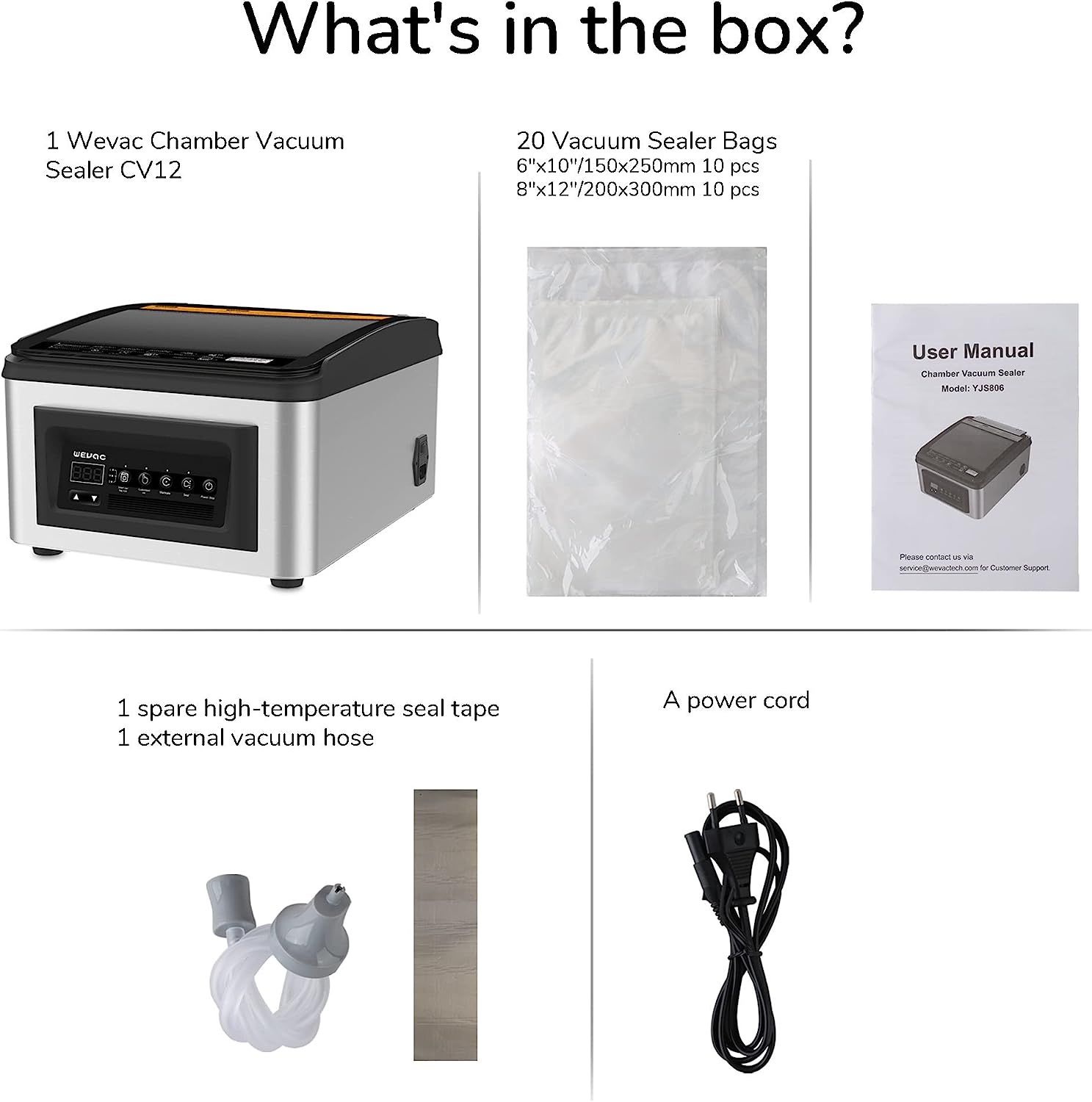 Wevac 12 Inch Chamber Vacuum Sealer, CV12, Liquid or Juicy Food Including Fresh Meats, Soups, Sauces and Marinades. Compact Design, Heavy Duty, Professional Sealing Width, Commercial Machine 220V image number 3