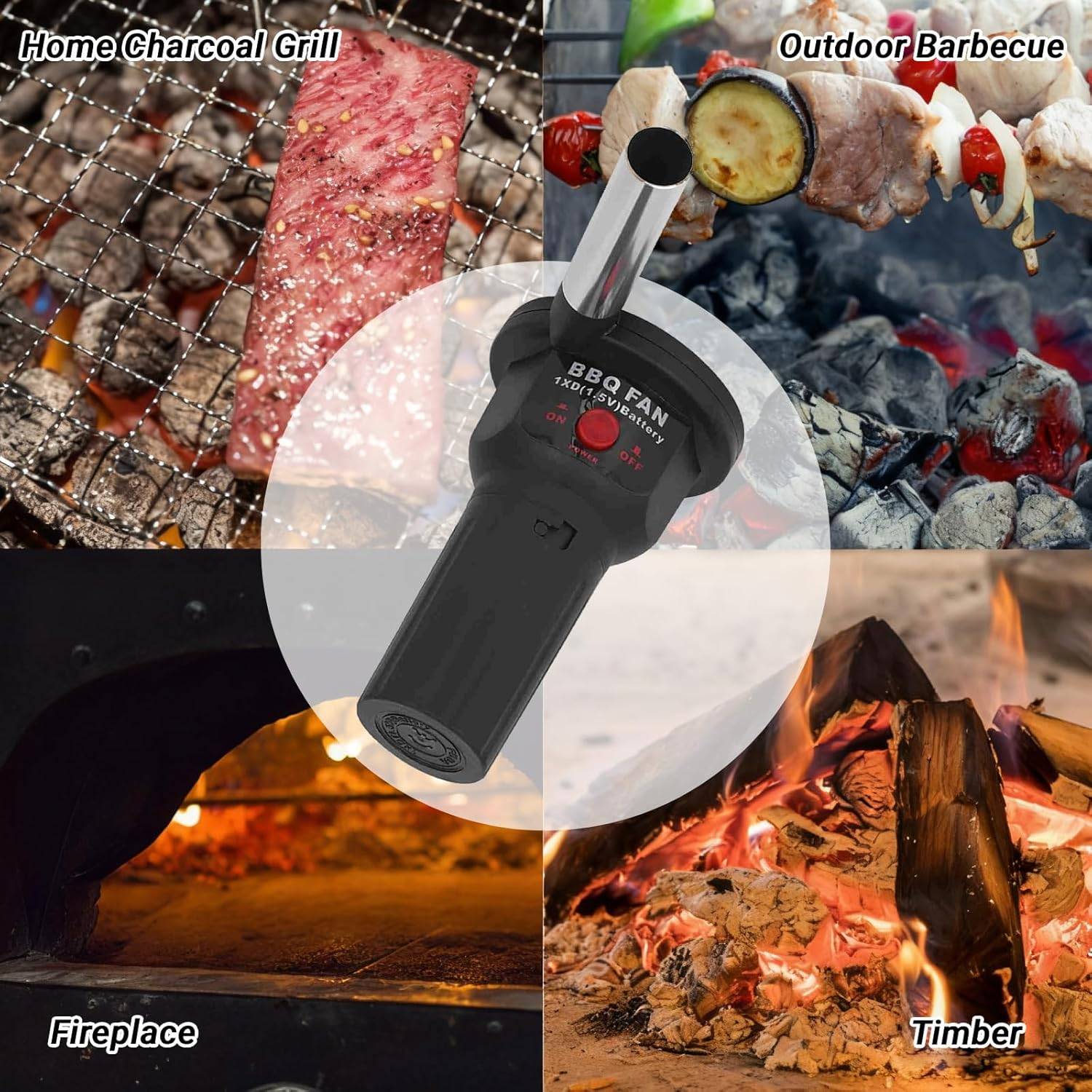 USB Cable DC BBQ Blowers, Outdoor Barbecue Blower, Portable BBQ Fan Blower for Outdoor Cooking, Picnic, Camping 5V