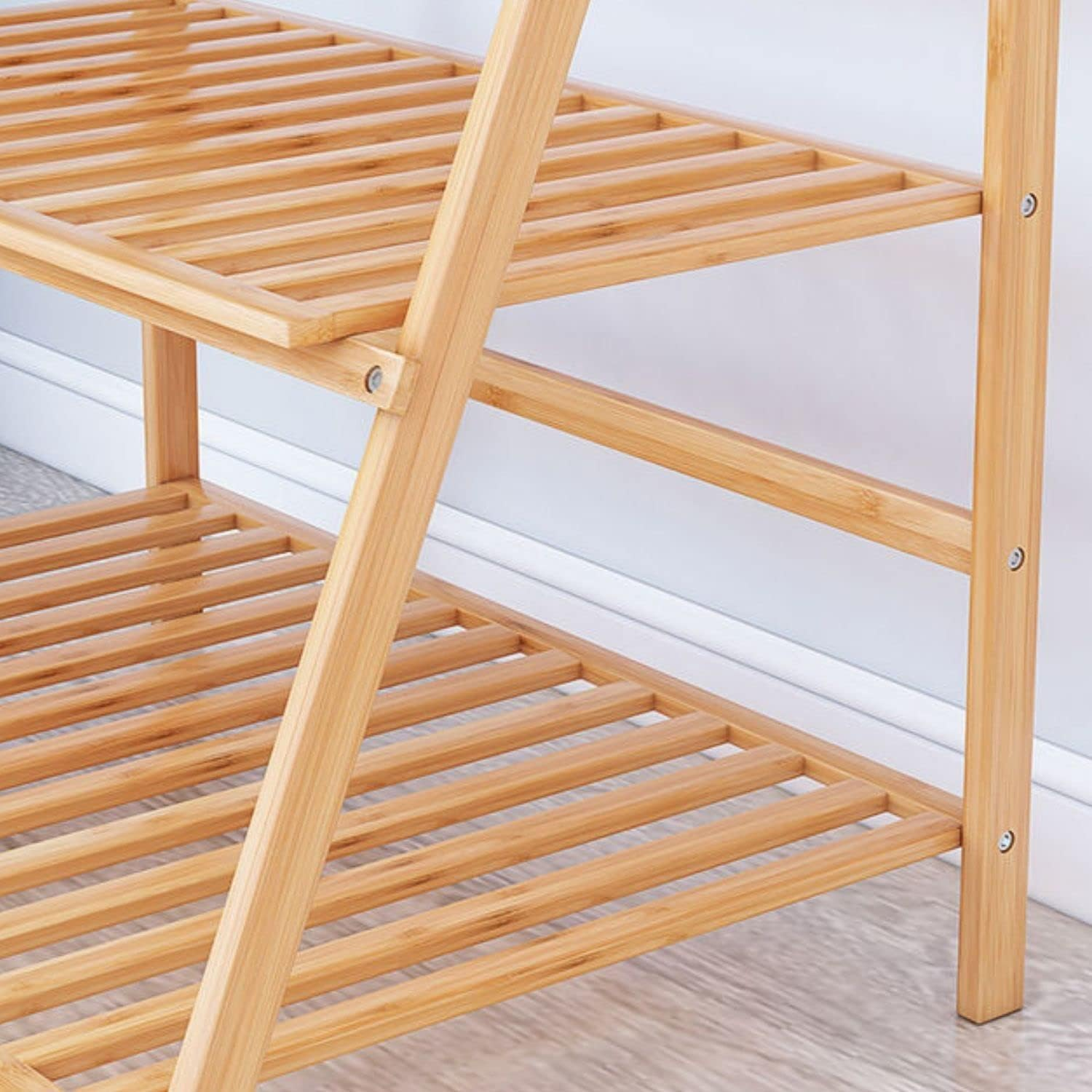 Gominimo Bamboo Plant Stand 3 Tier Hanging Plant Stand Planter Shelves Flower Pot Organizer with Bamboo Frame (Light Brown) image number 6