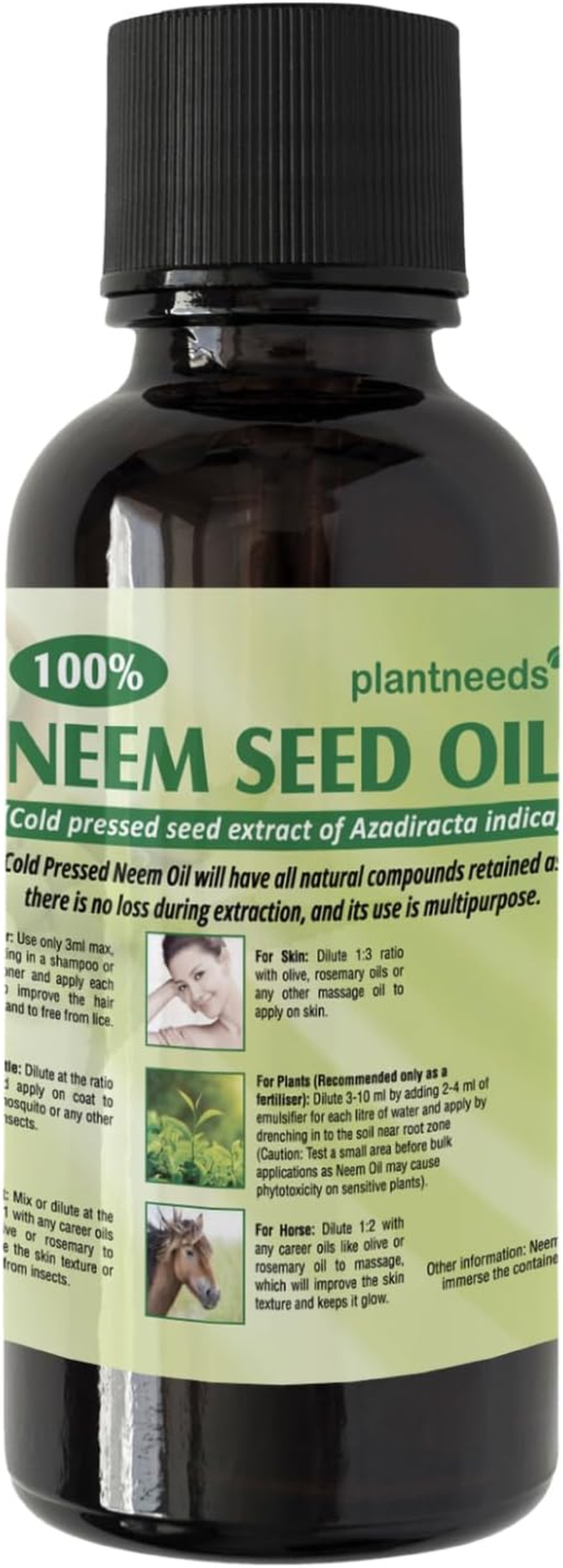 Plant Needs Neem Oil 100 Ml I 100% Organic Cold Pressed Neem Seed Oil I Multi Purpose Neem Oil | Neem Oil for Hair | Neem Oil for Skin | Neem Oil Fertiliser image number 1
