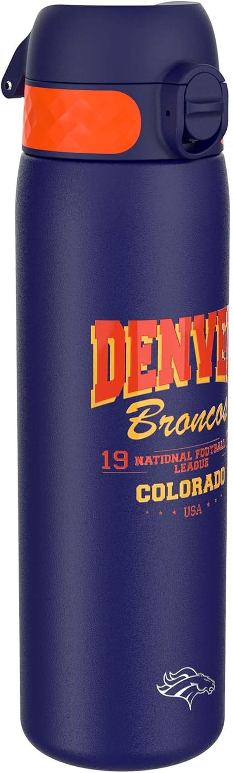 Ion8 NFL 49Ers Lightweight Steel Water Bottle, 600 Ml/20 Oz, Non-Insulated, Leak Proof, Easy to Open, Secure Lock, Dishwasher Safe, Flip Cover, Fits Cup Holders, Metal Water Bottle