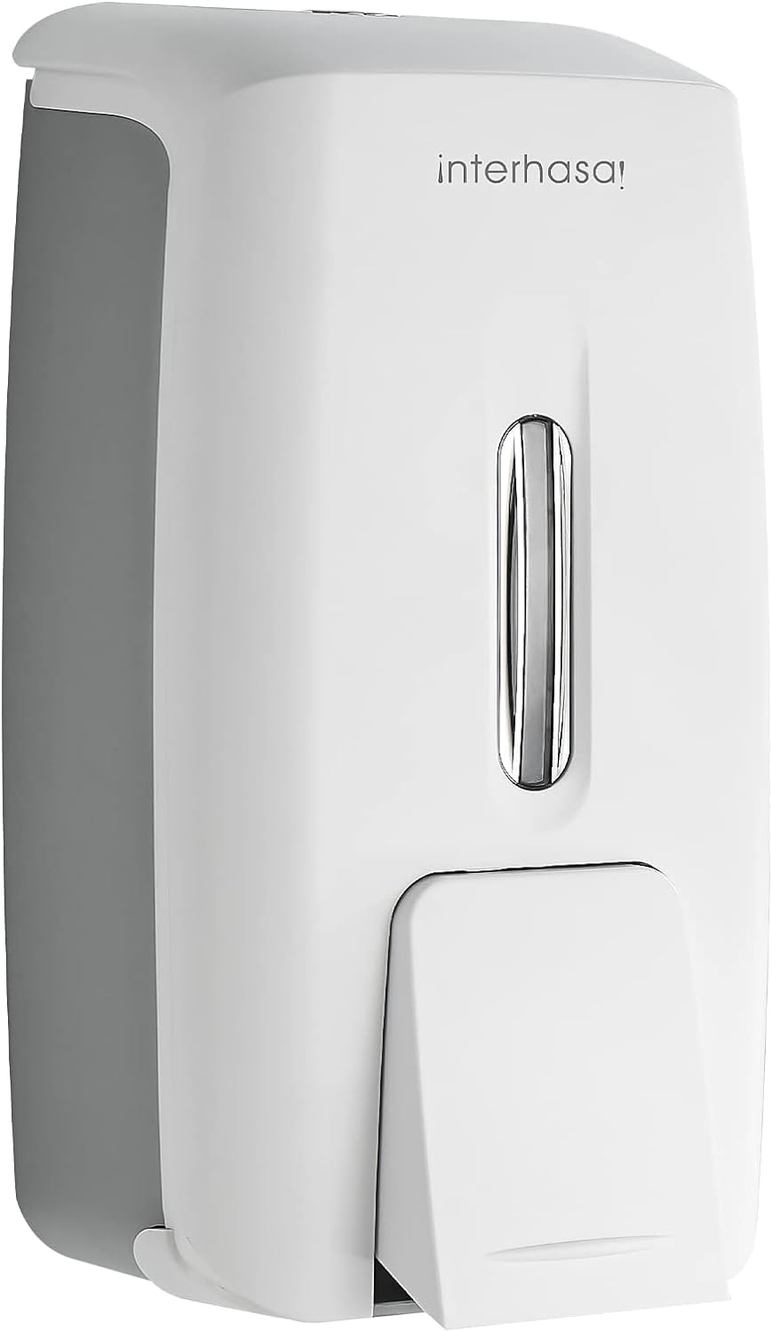 Interhasa! Manual Soap Dispenser Wall Mounted Hand Commercial Liquid Soap Dispenser 800Ml for Kitchen Bathroom Support Liquid Gel Soap, ABS, White, 0.47Kg, 110 * 90 * 225Mm - Silver image number 4