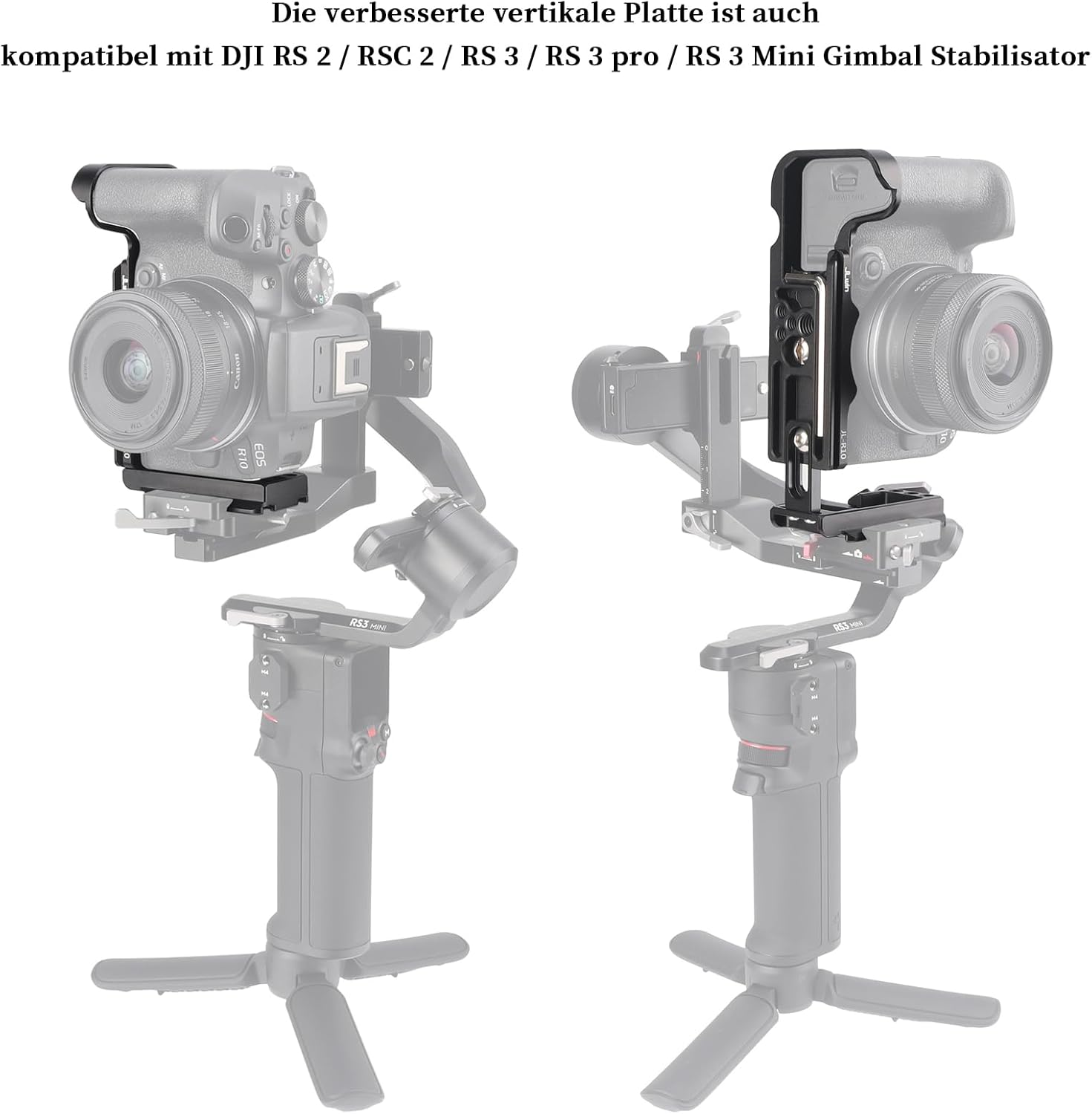 FOTGA Quick Release Plate L-Shaped Bracket L-Bracket Vertical Expandable Plate for Canon EOS R10 Camera, Compatible with DJI Ronin RS2/RSC2/RS3/RS3 Pro/Rs3 Mini Stabiliser Arca Swiss image number 5