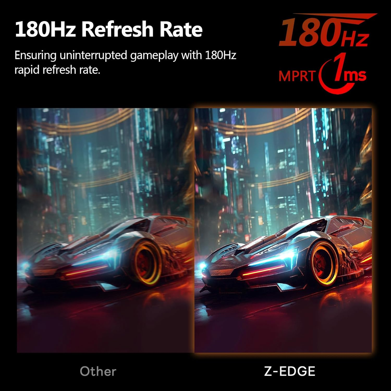 Z-Edge 24 Inch Curved Gaming Monitor 180Hz 1Ms MPRT, 16:9 Full HD 1080P LED Monitor, Freesync, VA Panel, 1650R, HDMI 2.1 & Displayport 1.4, Tilt Adjustable, VESA Mountable, Ultra-Thin Bezel image number 3