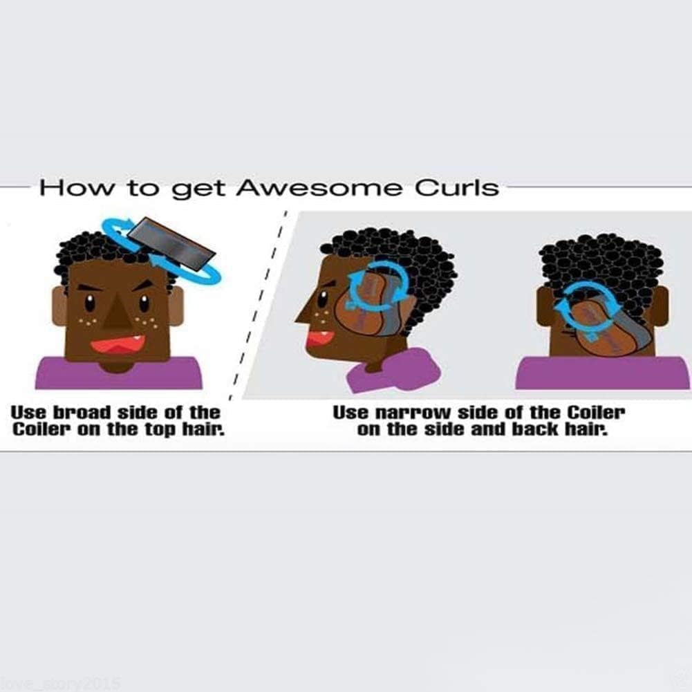 1Pc Black Magic Barber Sponge Brush Curl Twist Hair Sponge Big Holes Double-Sided Comb Twist Hair Wave Brush Afro Curling Coil Care Dreads Locking Suitable for Curly Brushes Styling Hairbrushes image number 4