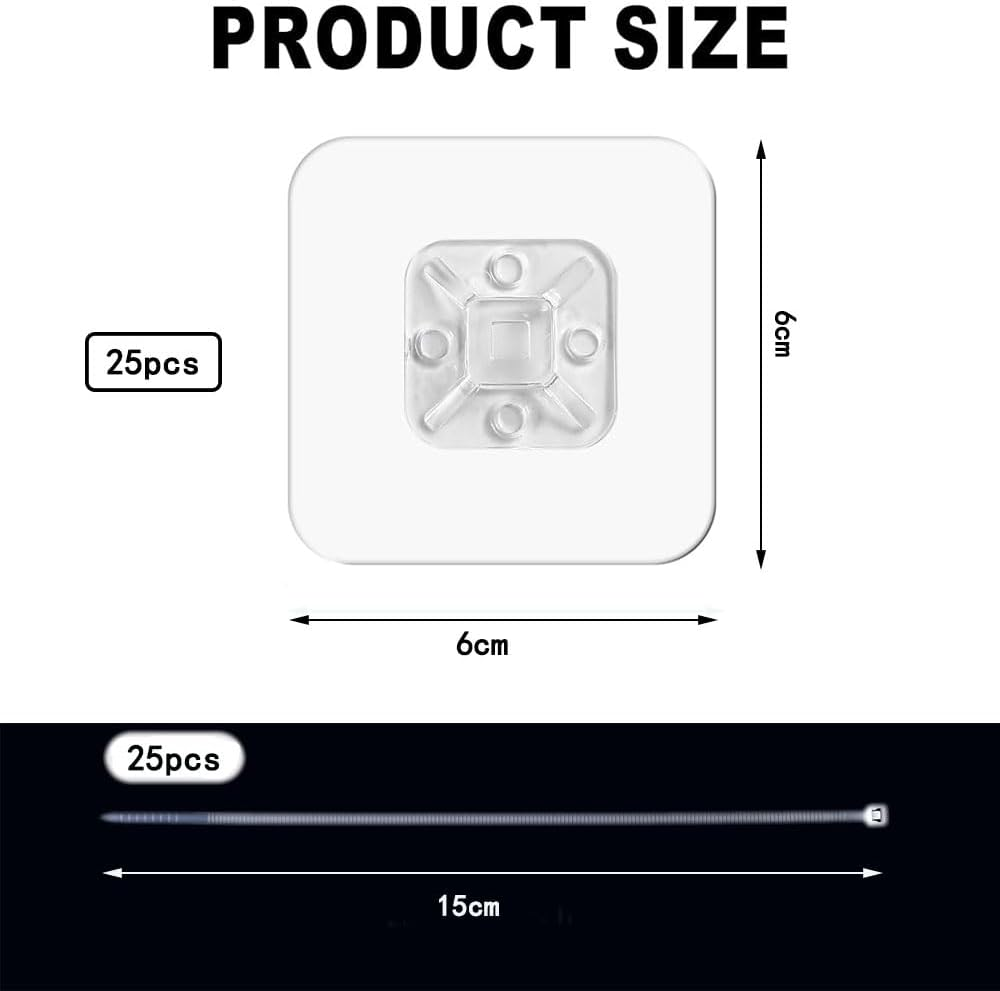 25 Pcs Furniture Anchors No Drill for Baby Proofing, Furniture Wall Anchor Straps, Self-Adhesive Secure Cabinet Safety Wall Anchors, anti Tip Furniture Safety, Anchors with 25 Pcs Nylon Straps Prevent Falling for Child Safety image number 4