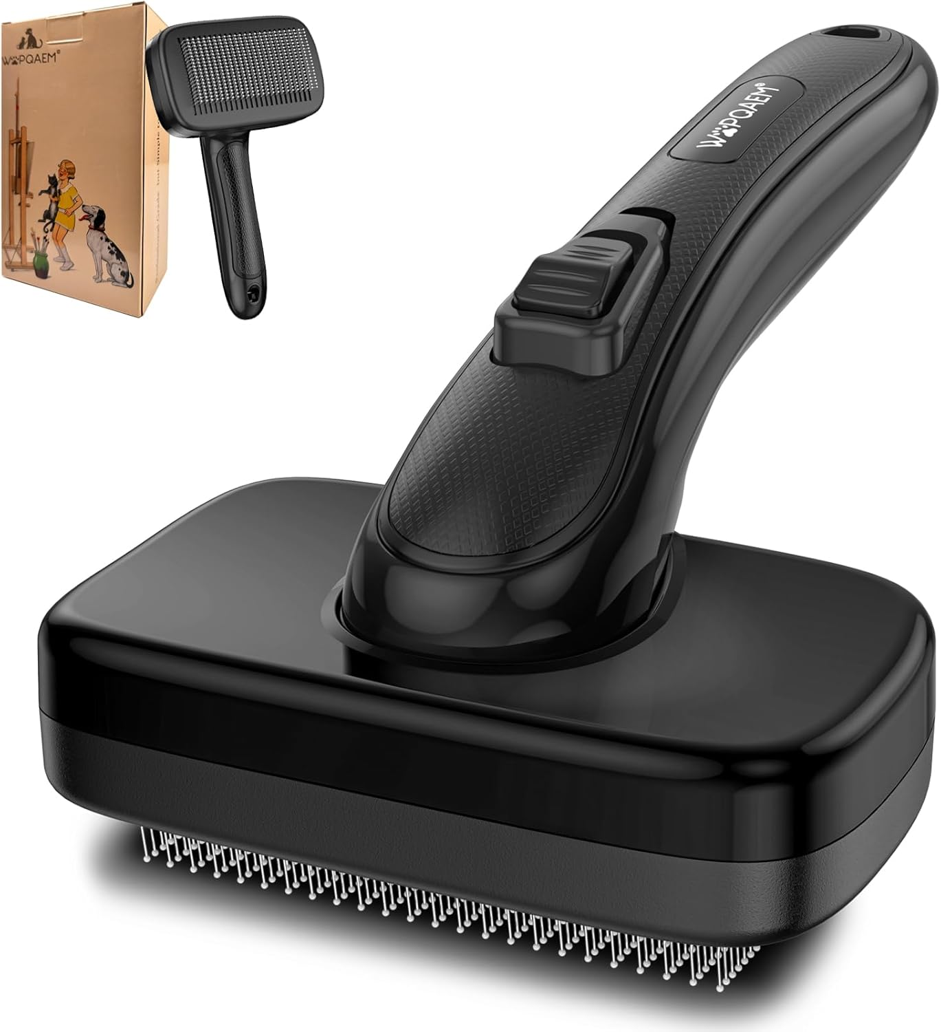 WOPQAEM Dog Brush Kit for Grooming Short & Long Haired Dogs & Cats, 5 in 1 Pet Grooming Set for Small Animals, 5 PCS Puppy Self-Cleaning Slicker Brush and Pet Comb for Shedding Medium & Large Dogs