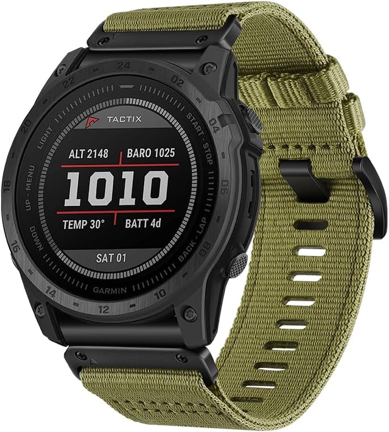 Fleshy Leaf Nylon Watch Bands for Garmin Fenix 8 51Mm, Fenix 7X / Fenix 6X / Fenix 5X/Enduro 2, Quick Fit 26Mm Adjustable Woven Nylon Sports Wrist Strap with Stainless Steel Clasp for Tactix 7 Pro, Epix Pro 51Mm image number 2