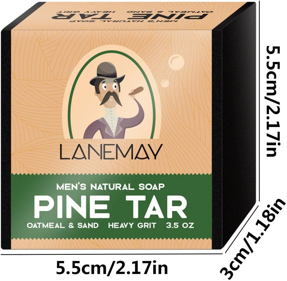 Pine Tar Soap | Natural Bar Soap for Men,Cold Process Pine Tar Soap for Men, Handmade Natural Bar Soap for Men for Skin Dirt and Oil Fulenyi image number 2