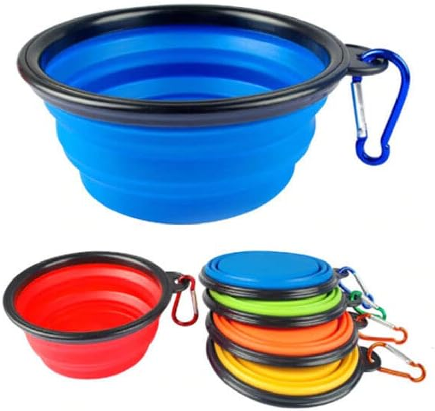 AIMALL Portable Foldable Pet Bowl Collapsible Silicone Food Water Feeder Dog Cat Cup, Easy to Carry for Outdoor Activities - Blue image number 5