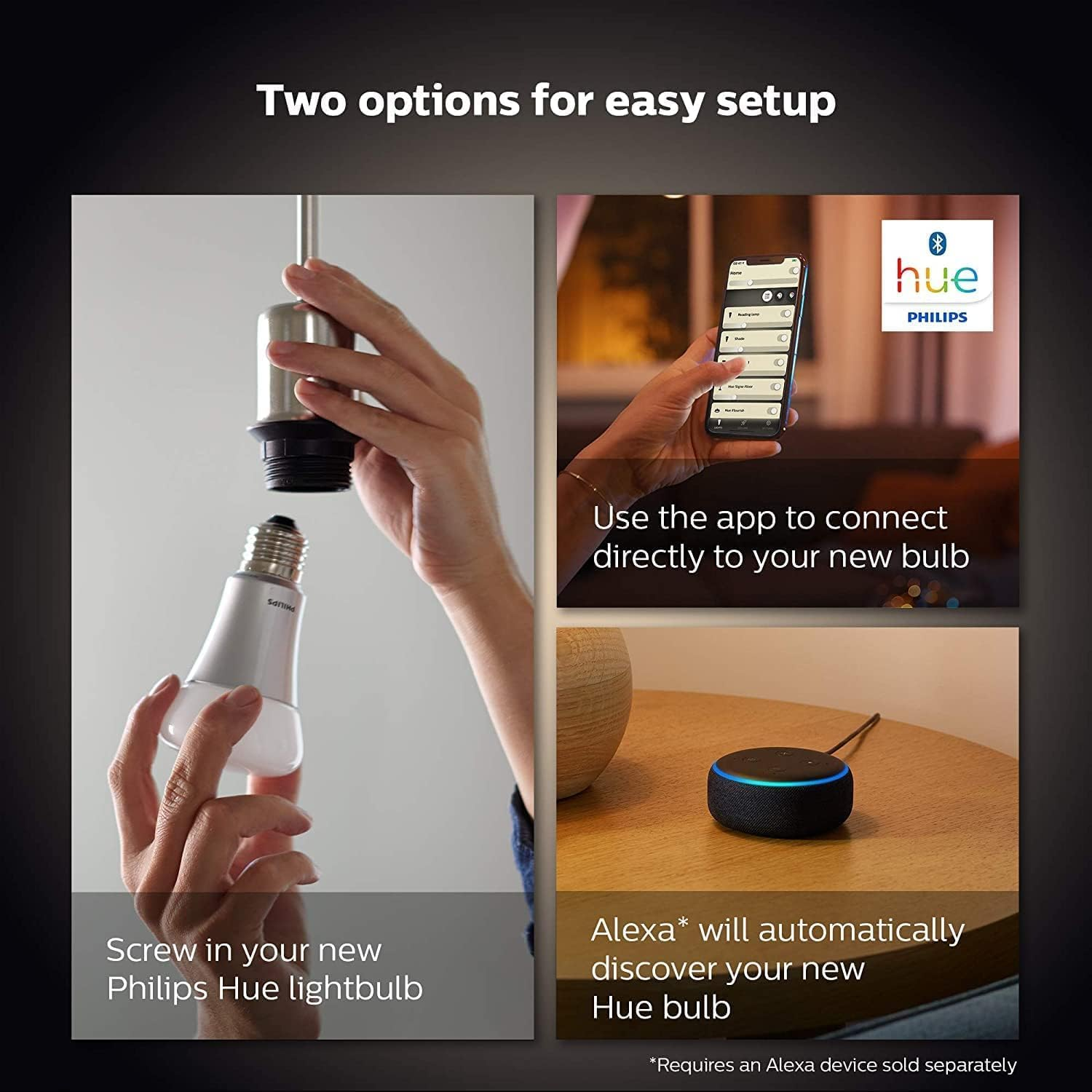 Philips Hue White Smart Bulb Twin Pack LED [E27] with Bluetooth image number 2