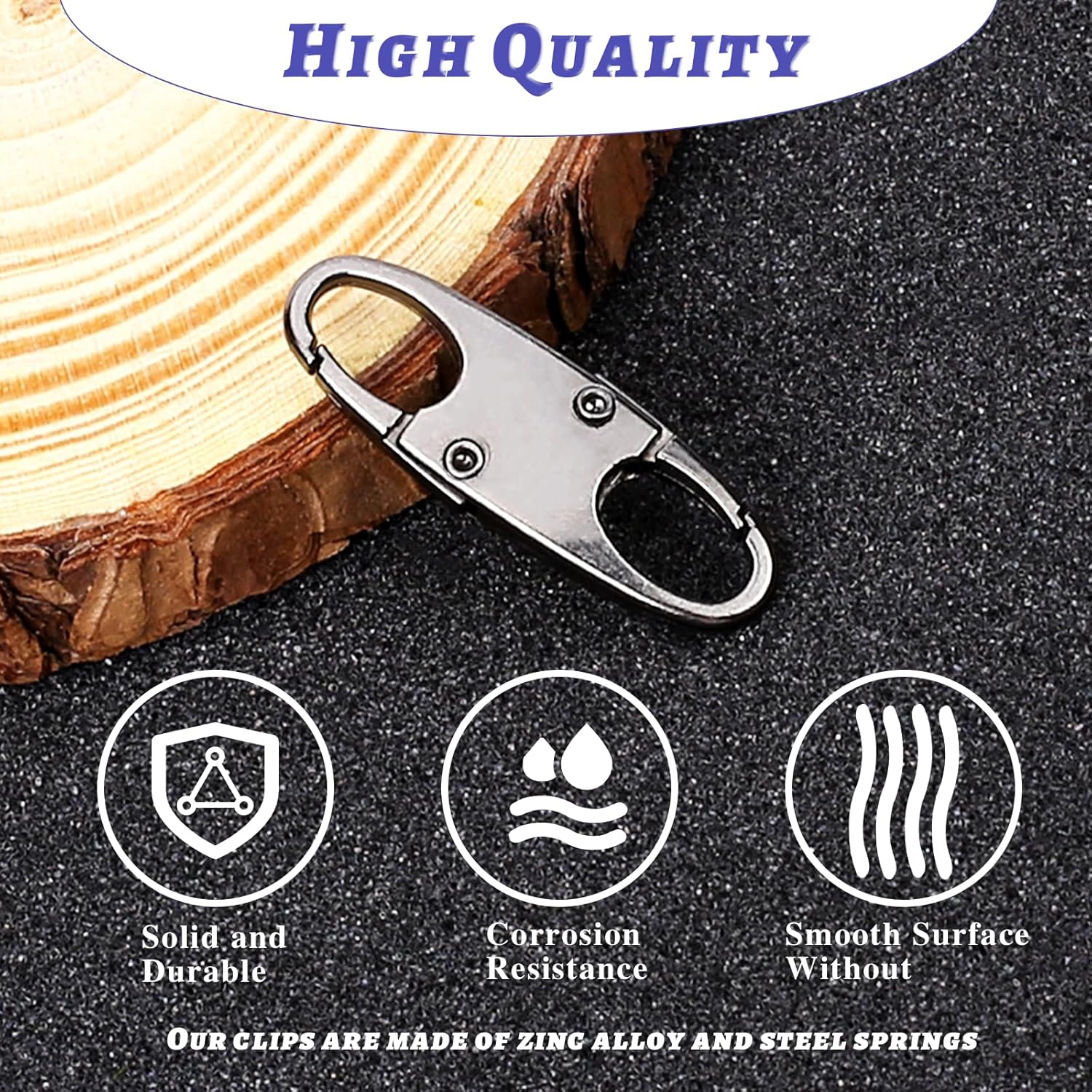 KALIONE 8Pcs Zipper Clip Theft Deterrent, Zipper Locks for Backpacks, Double Sidesmall Zipper Clips, Keychain Key Holder, Metal Zipper for Traveling Camping, Backpack Zipper Clip image number 2