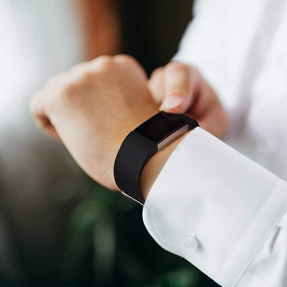 3 Pack Sport Bands Compatible with Fitbit Charge 2 Bands, Adjustable Replacement Wristbands for Women Men Small Large image number 1