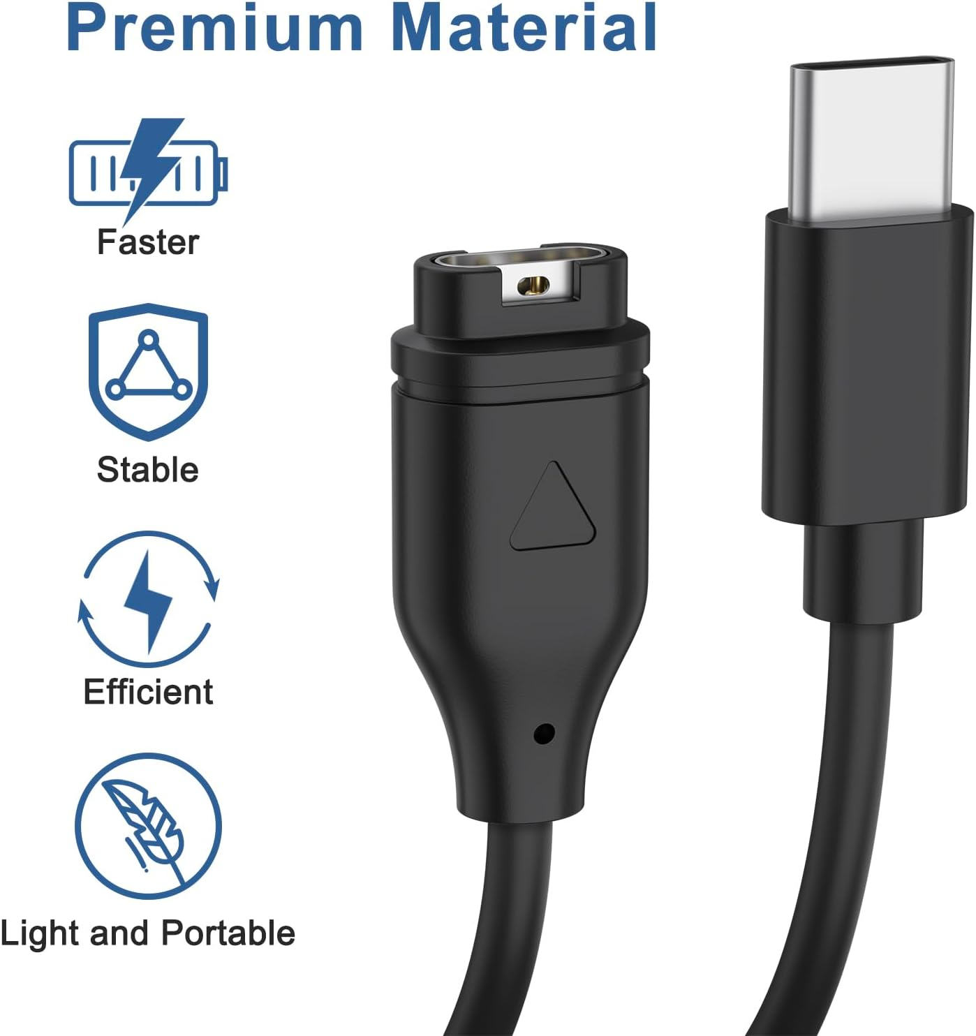 2 Pack 1M USB C Chargers for Garmin Watch Chargers, 100Cm/3.3Ft Type-C Charging Cable for Garmin Watch image number 1