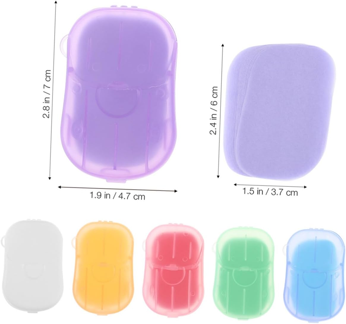 Travel Soap Sheets Portable Case 12 Boxes Soap Slices Rose Jasmine Lavender Milk Orange Scents for Camping Outdoor Hiking and Travel Toiletries