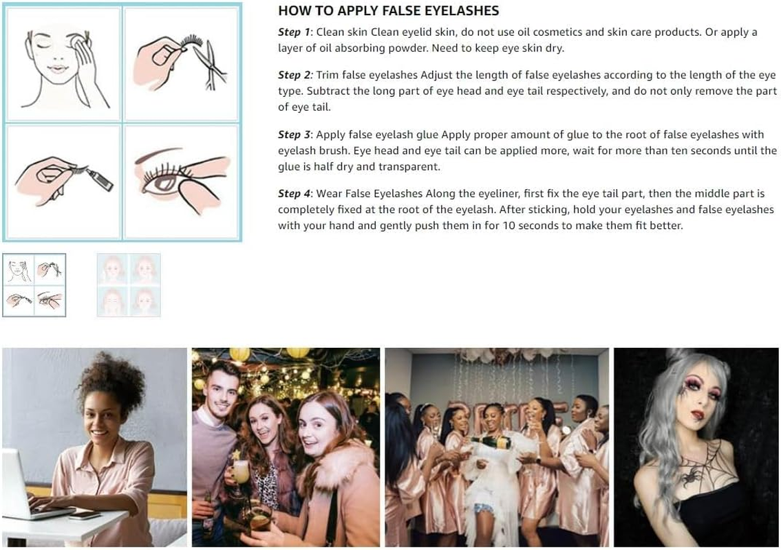 25Mm Lashes, 6D Faux Mink Dramatic Eyelashes Pack, Big Fluffy Volume Lashes, Long Thick Criss-Cross Wispy Lashes, Handmade False Eyelashes for Eye Makeup, 4 Pairs of Mink Hair Lashes Extension (6DX05) image number 6