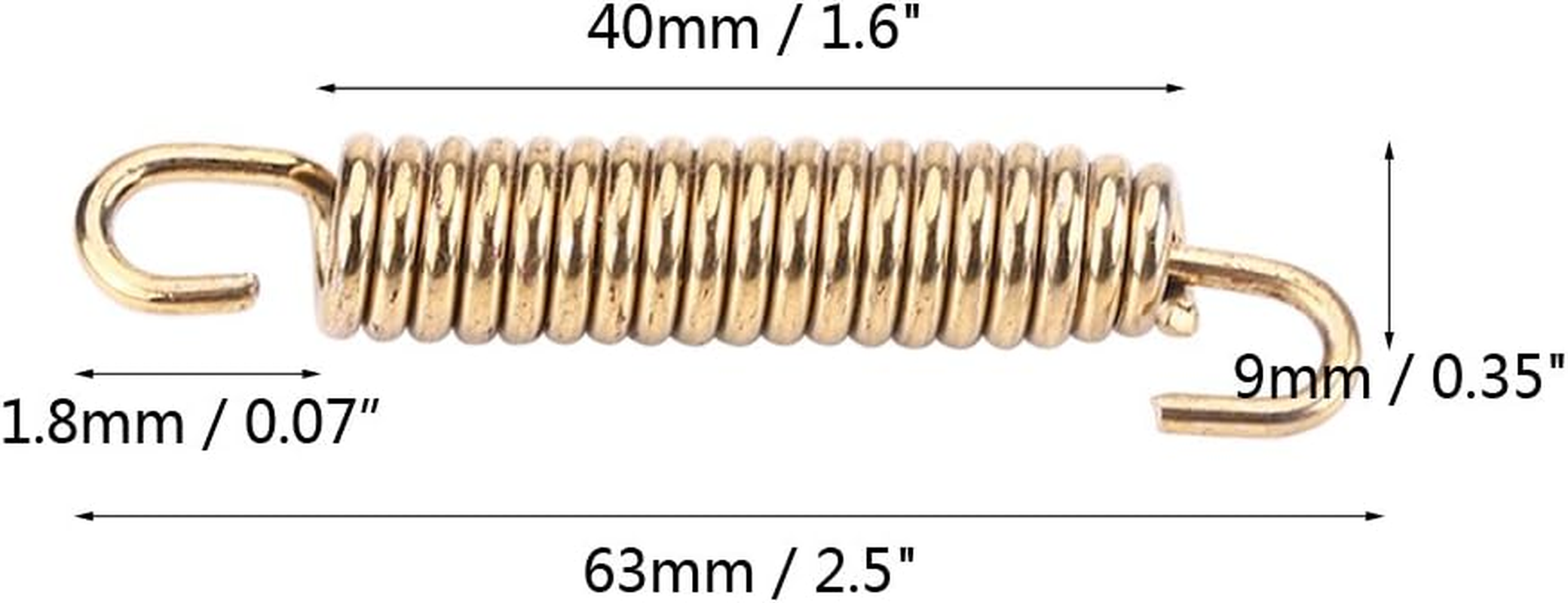 Qiilu 6Pcs 63Mm Stainless Exhaust Springs Universal Muffler Exhaust Pipe Springs Hooks for Motorcycle Motorbike Gold - Gold image number 6