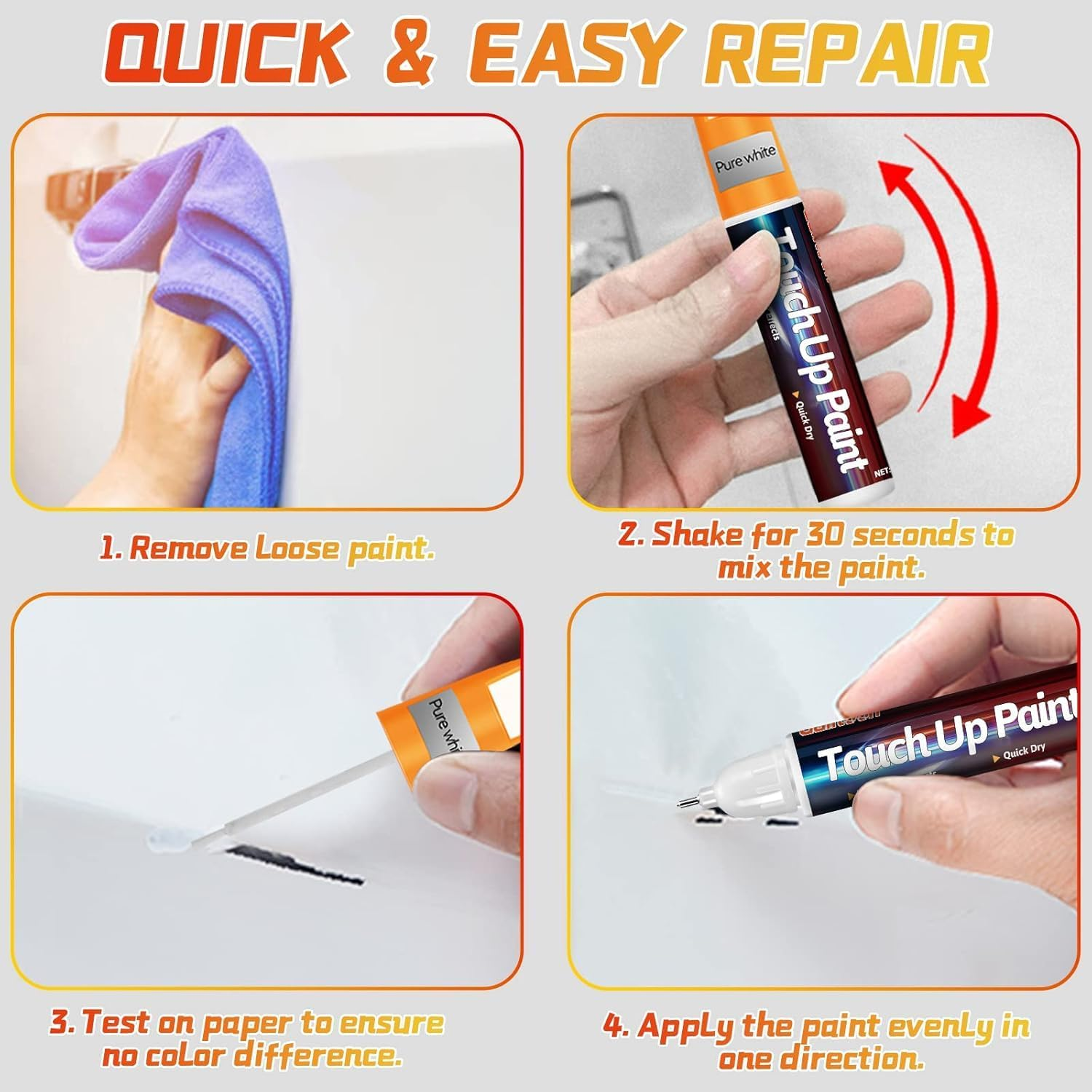 Touch up Paint for Cars, White Car Scratch Repair Pen, Two-In-One Automotive Touch up Paint, Quick & Easy Solution for Minor Scratches, 0.8 Fl Oz &ndash; Lismore Heaven image number 1