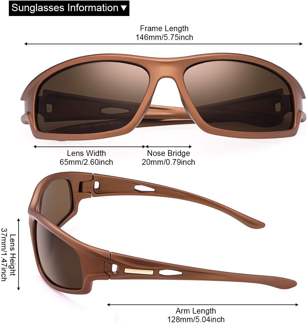 MIRYEA Polarized Sports Sunglasses for Men Women Cycling Running Driving Glasses image number 5