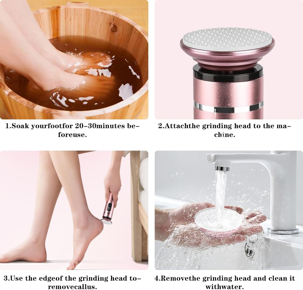 CEWROM Electric Callus Remover with 4 Nano Glass Attachments, Nail File Sander, 2-In-1 Wireless Professional Pedicure Device, Electronic Foot File for Cracked Heels, Callus, Dead image number 1