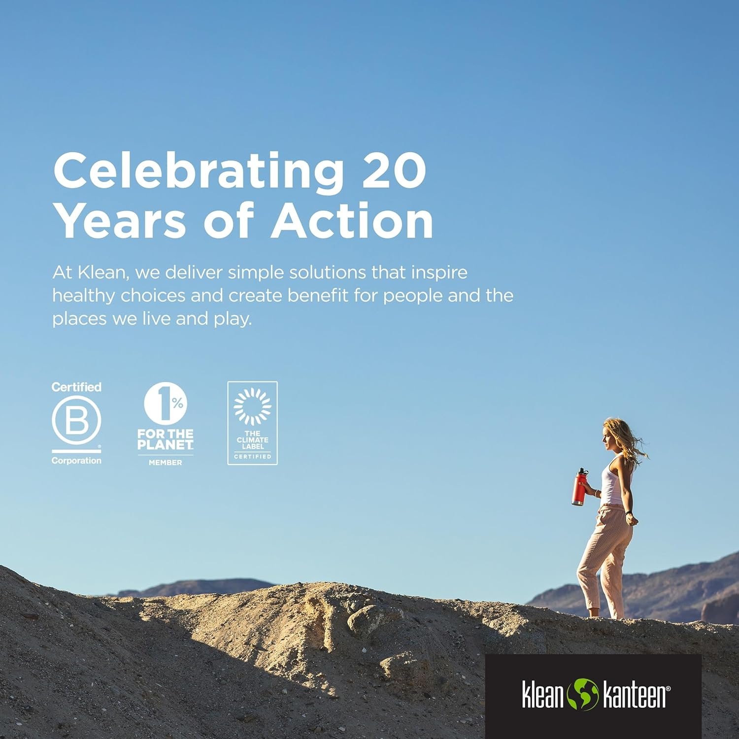 Klean Kanteen Tkwide Insulated Water Bottle with Twist Cap, 946 Ml Capacity, Blue Tint image number 4