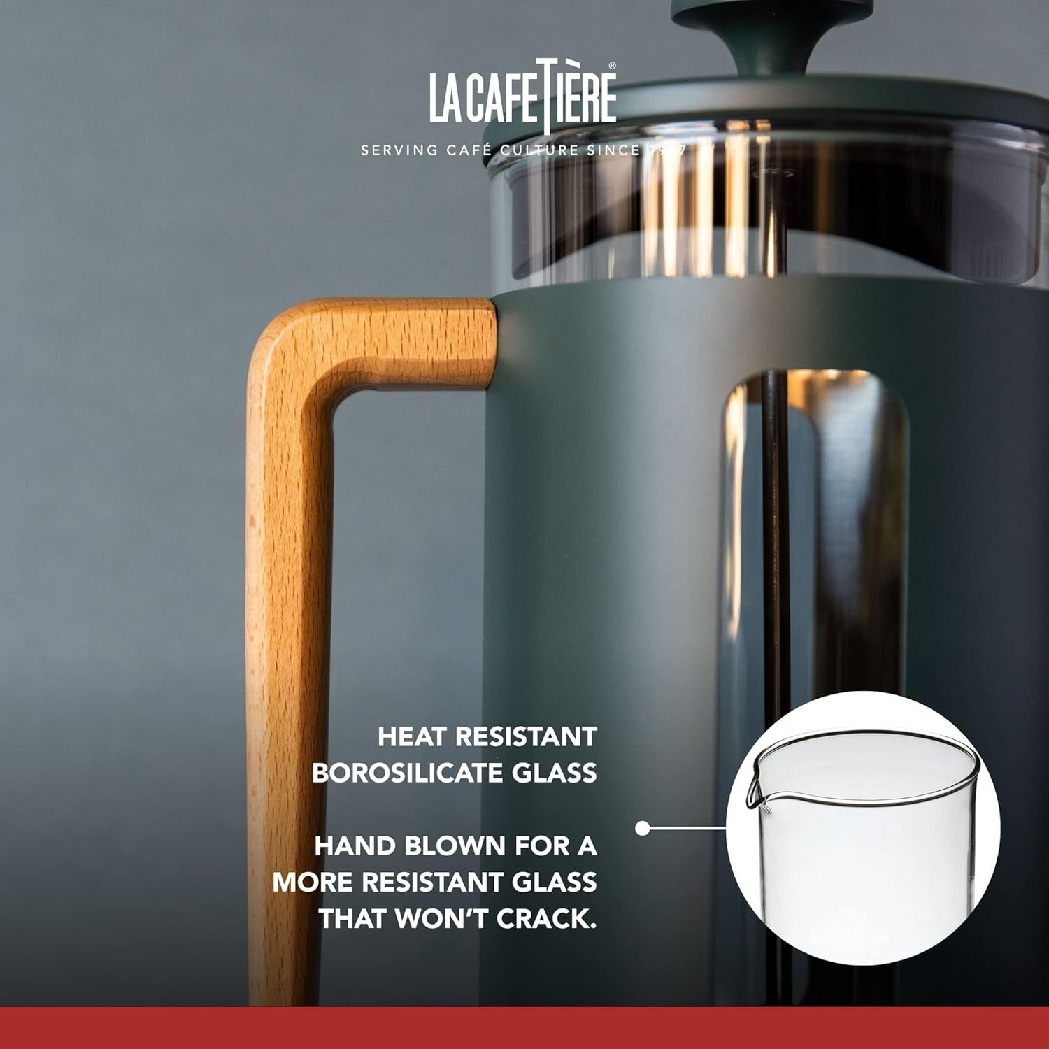 La Cafeti&egrave;re Pisa Stainless Steel Cafeti&egrave;re, 8 Cup French Press, Green, Gift Boxed - Copper image number 2