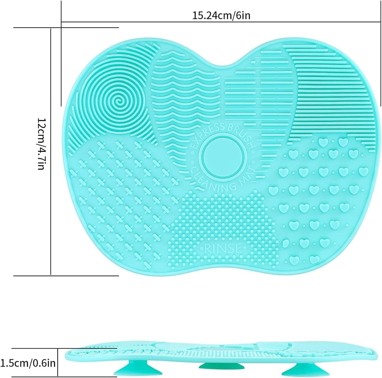 2Pcs Makeup Brush Cleaner Mat,Portable Medium Silicone Brush Cleaning Mat,6 * 4.5Inche,Universal Makeup Brush Cleaner Pad Washing Tools Cosmetic Brush Cleaner(Pink,Green) image number 3