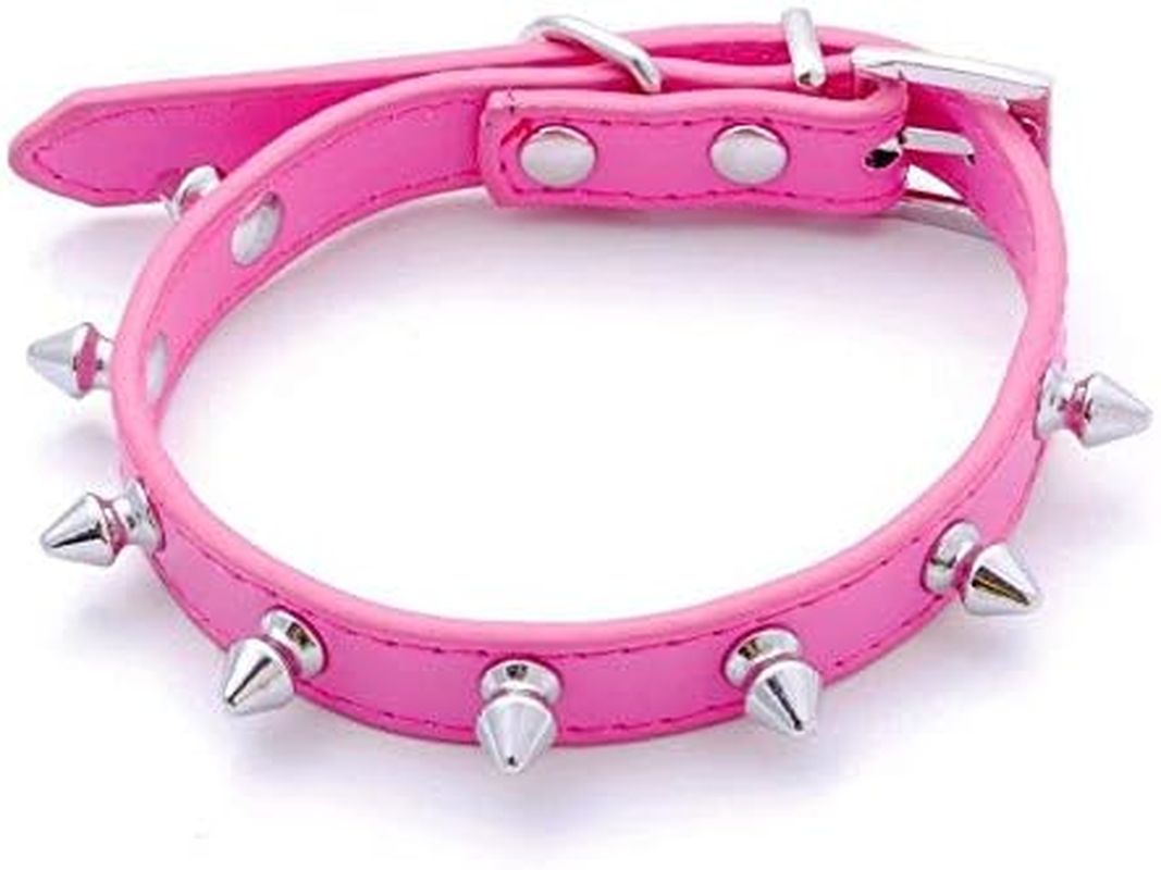 Haoyueer Spiked Studded Leather Dog Collar Mushrooms Rivets Cat Collar for Small Medium Dog Cat Puppy Kitty (S, Purple)