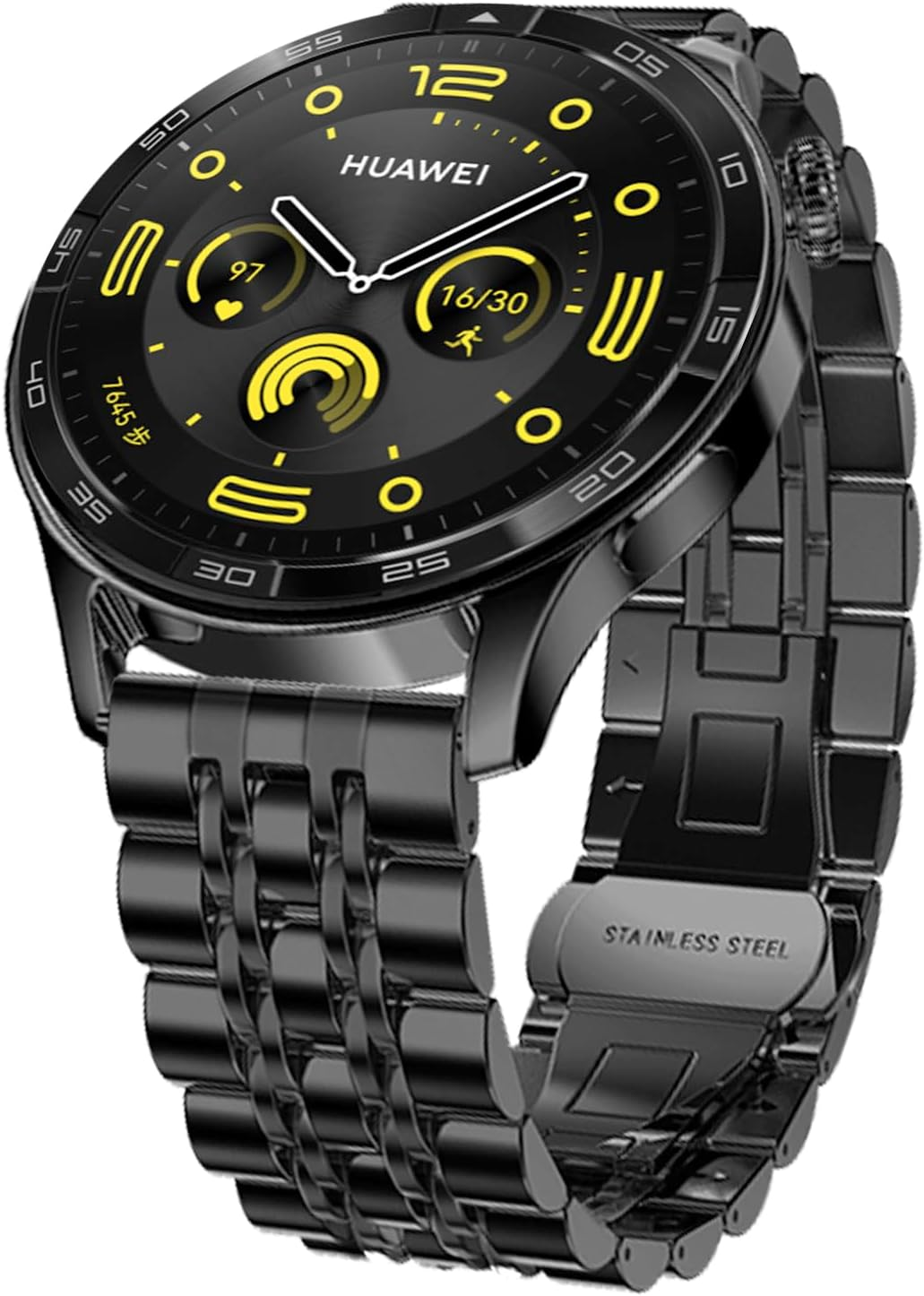 Hinnwer 22 Mm Bracelet Compatible with Huawei Watch GT4/GT 3/GT 2 46 Mm Huawei Watch 4 46 Mm Huawei Watch 4 Pro 48 Mm, Stainless Steel Metal Replacement Straps for Huawei Watch 3/Watch 3 Pro