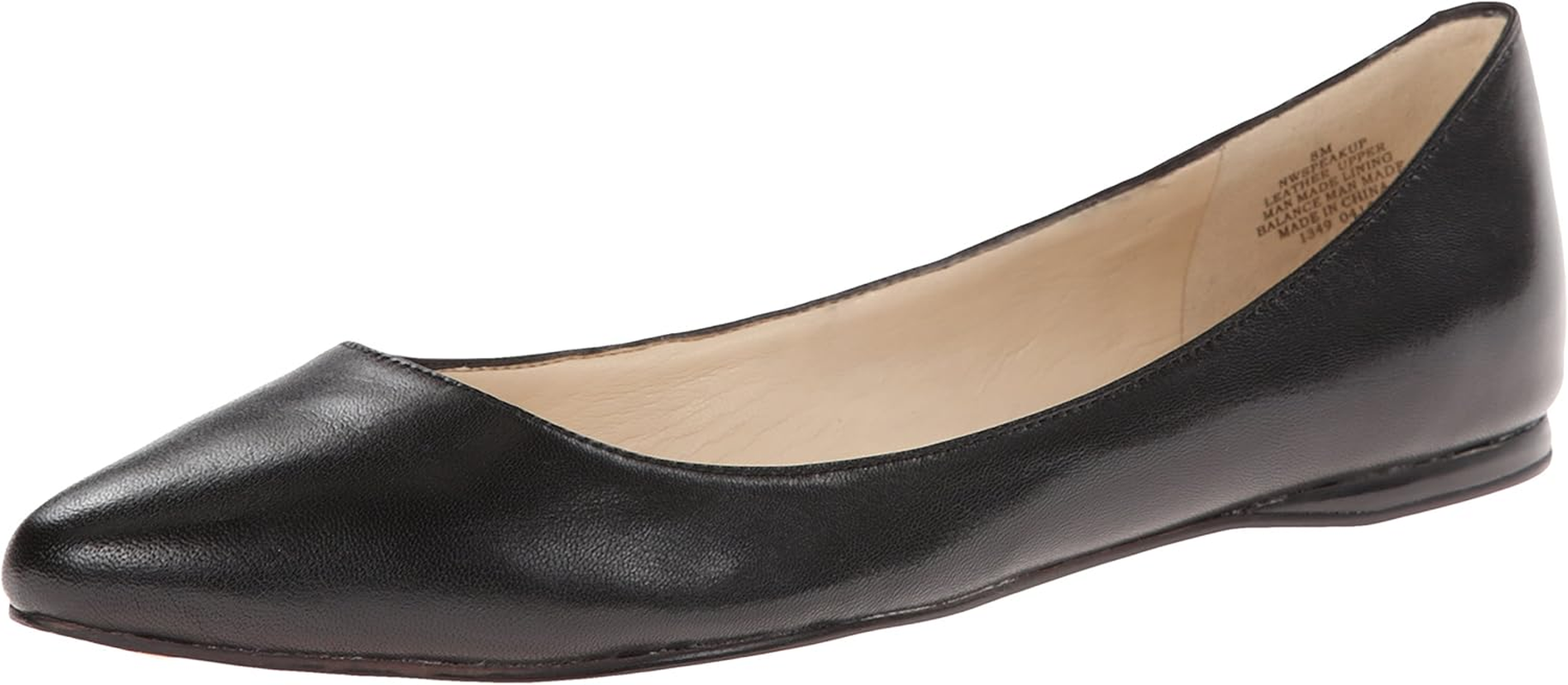 NINE WEST Womens Speakup Pointy Toe Slip on Ballet Flat, Black, 7.5 image number 3