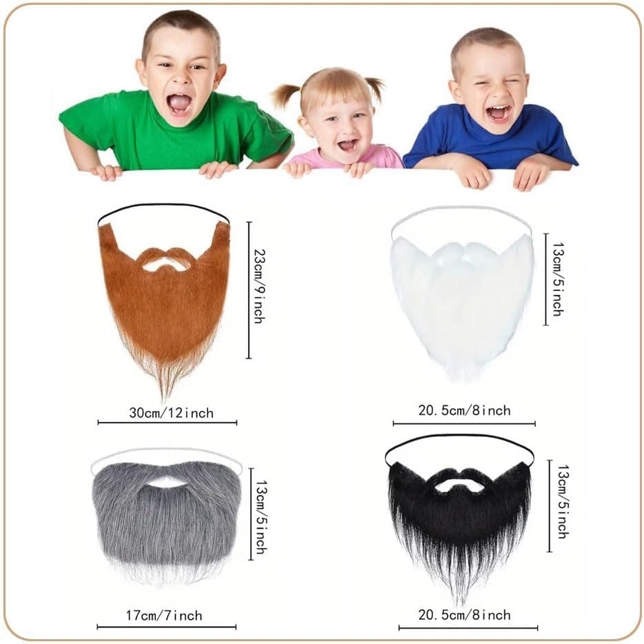 4PCS Hallowee Fake Beards,False Beard Funny Fakes Mustache for Christmas Halloweens Costume Party image number 1