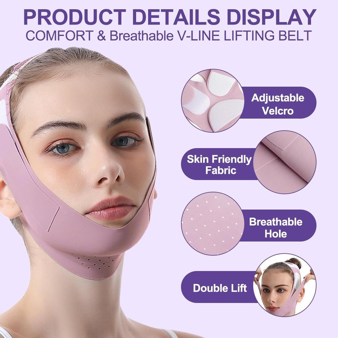 V-Line Lifting Chinstrap, V-Line Mask, Chinstrap for Sleeping, Reusable Face Strap, Chin up Patch, V-Shaped Belt, Shaped Face Mask for Sagging