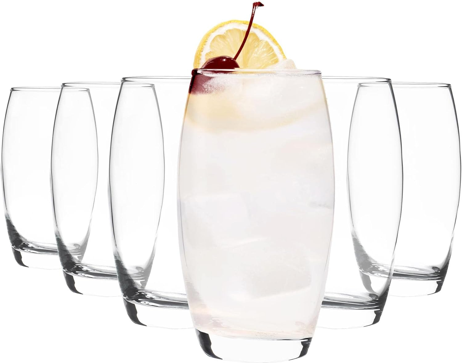 LAV 6X Clear 510Ml Empire Highball Glasses - Tall Hi Ball Glass Water Gin Juice Cocktail Drinking Glassware Tumblers Set image number 3