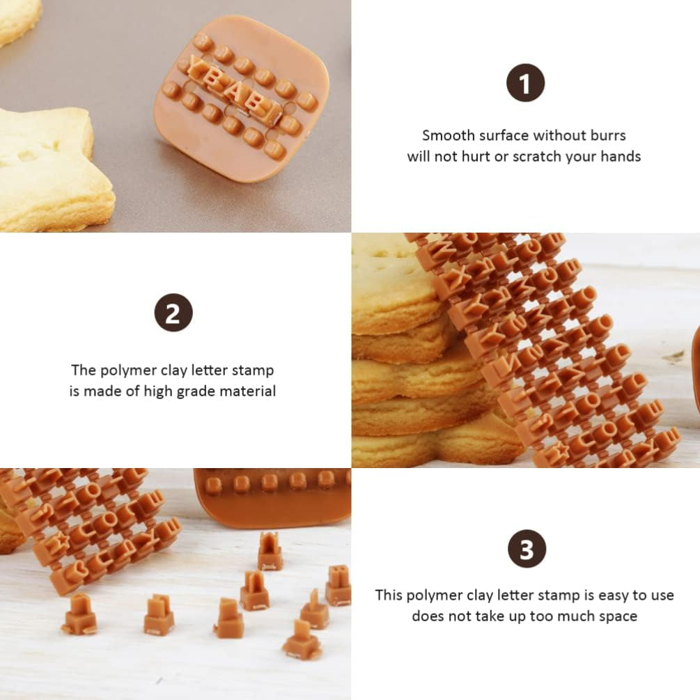 COHEALI Letter Stamps for Clay: 3Pcs Polymer Clay Letter Stamps Pottery for Clay with Double Small Alphabet image number 5