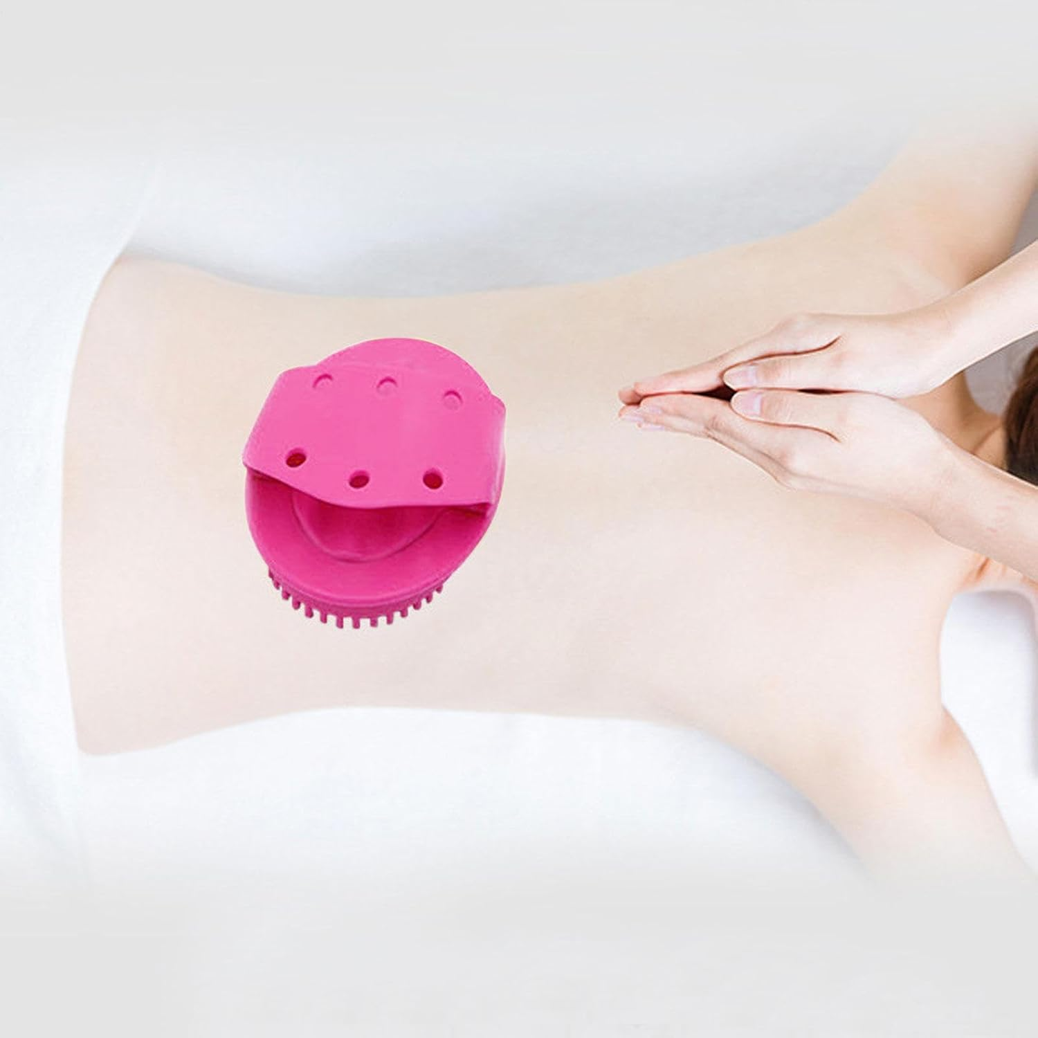 Silicone Body Brush | Meridian Pressure Brush | Gloves Anti-Cellulite Slimming Relaxing Massager | Dry Brushing Body Massage Brushs | Shia-Tsu Meridian, Five Elements Conditioning - Hot Pink image number 6