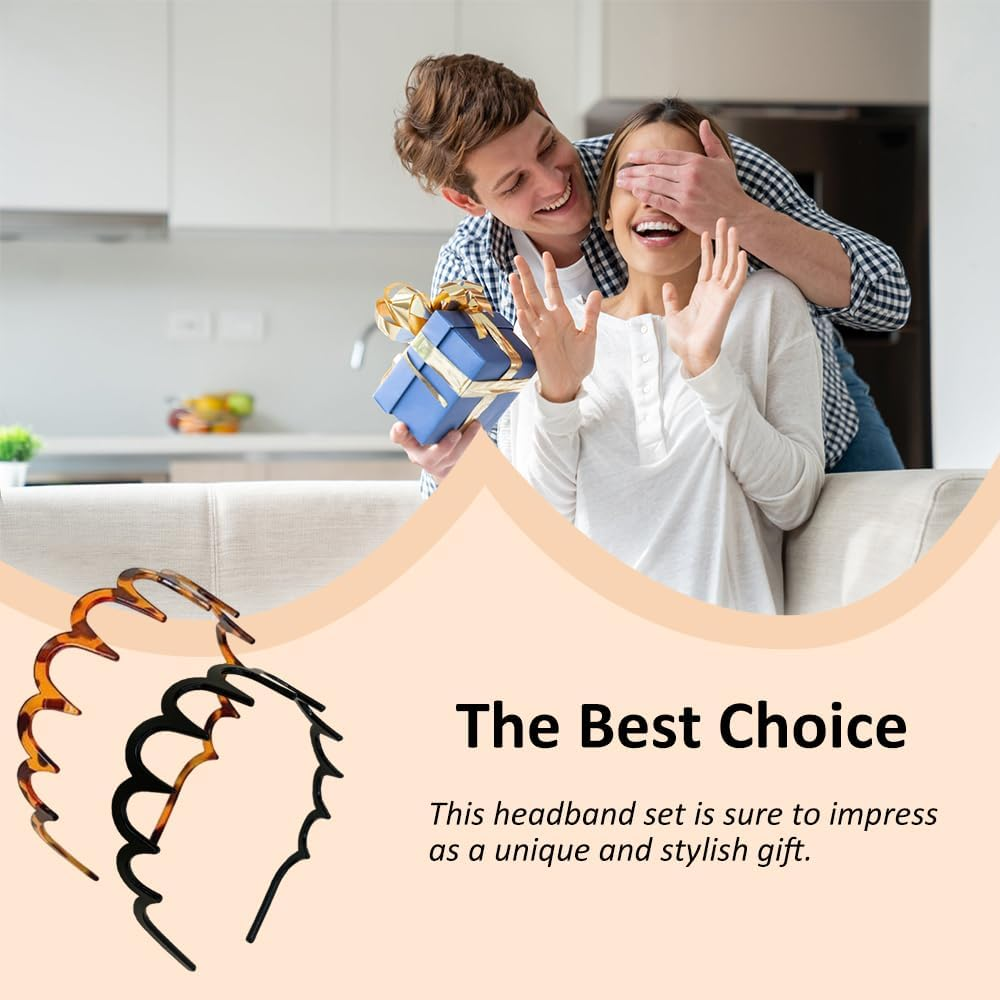 Ueiykoz 2PCS U Shape Fashion Tooth Hair Comb Headband,Retro High Skull Head Band for Women'S,Korean Headbands with Teeth for Women Gifts Accessory Styling image number 1