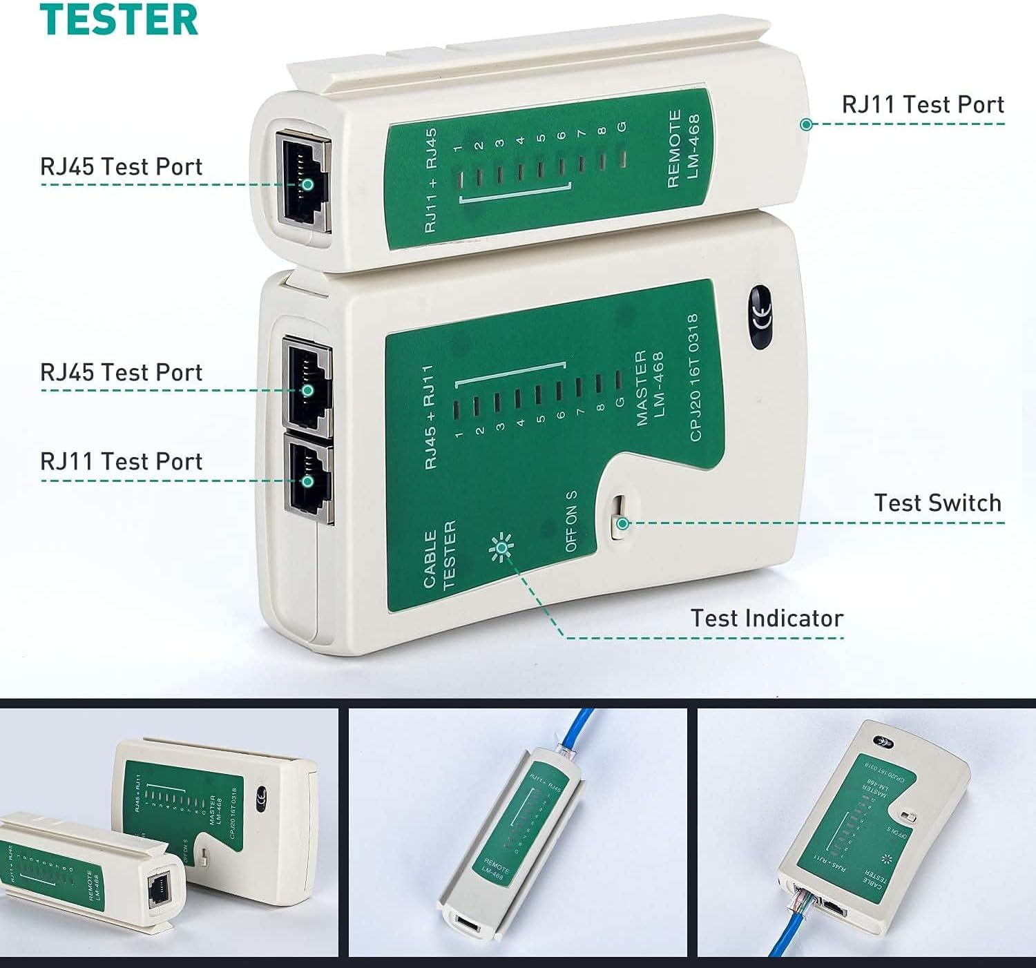RJ45 Crimping Tool Kit,12-In-1 Professional Repair Kit,Network Repair Tool Set with Wire Stripper,Crimping Pliers,Rj45 Connectors,Ethernet Tester image number 2
