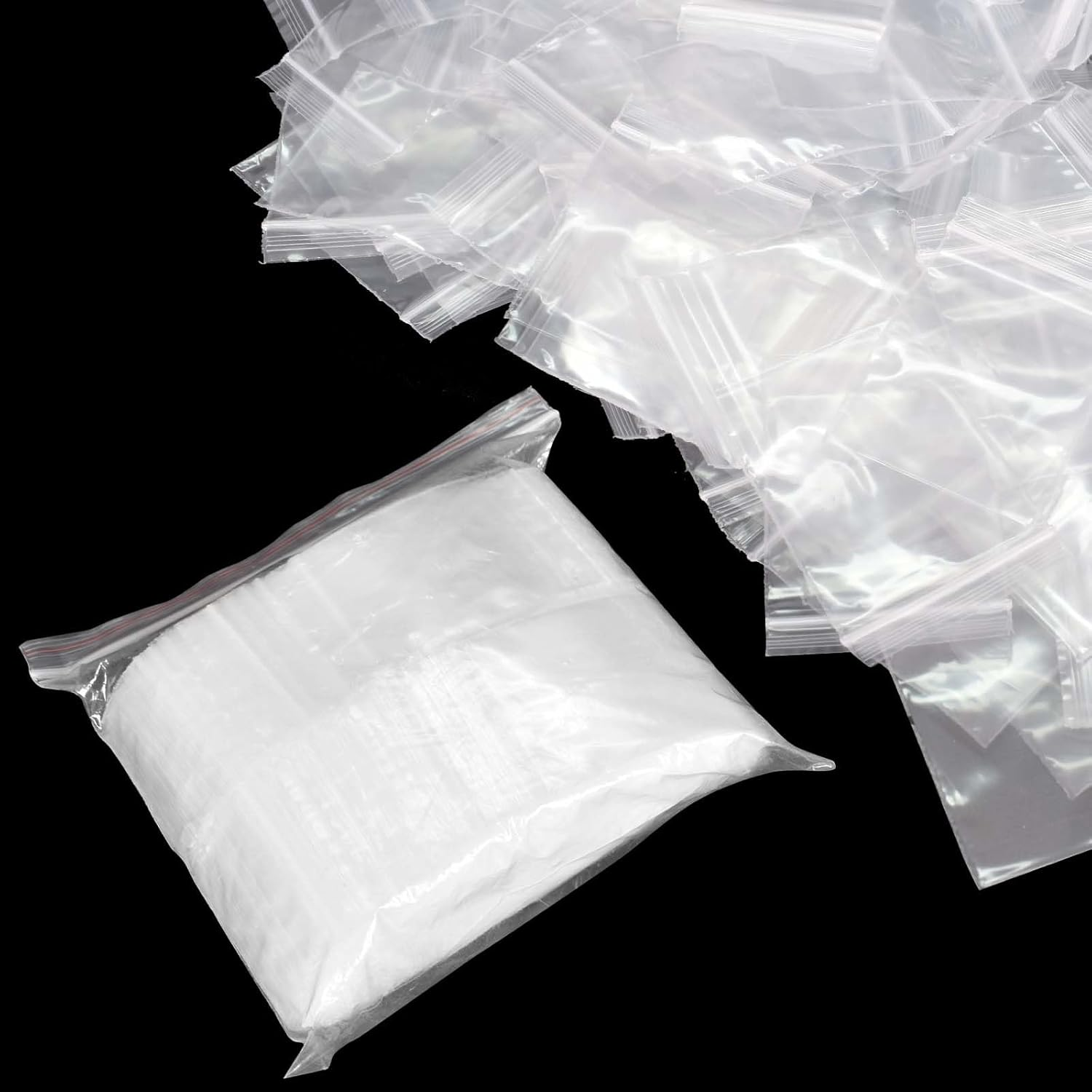 Becanno 500PCS Reusable Clear Plastic Seal Bags, Grip Seal, Small Resealable, Poly Zip Lock, for Kitchen Storage, Jewellery, Drugs, Small Cookies and Sweets (6 X 4 Cm)