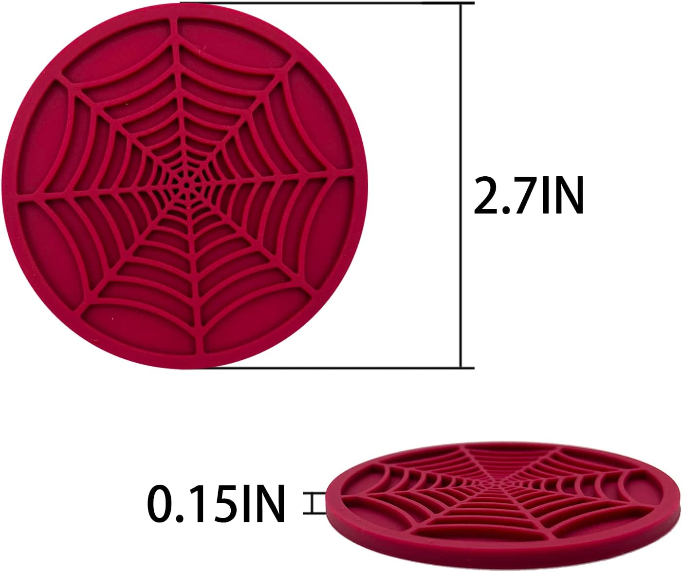 Car Cup Holder Coaster, 2 Pack Universal Auto anti Slip Cup Holder Insert Ornaments Coaster, Durable, Suitable for Most Car Interior Accessories (Red-Spider Web-2Pack) image number 1