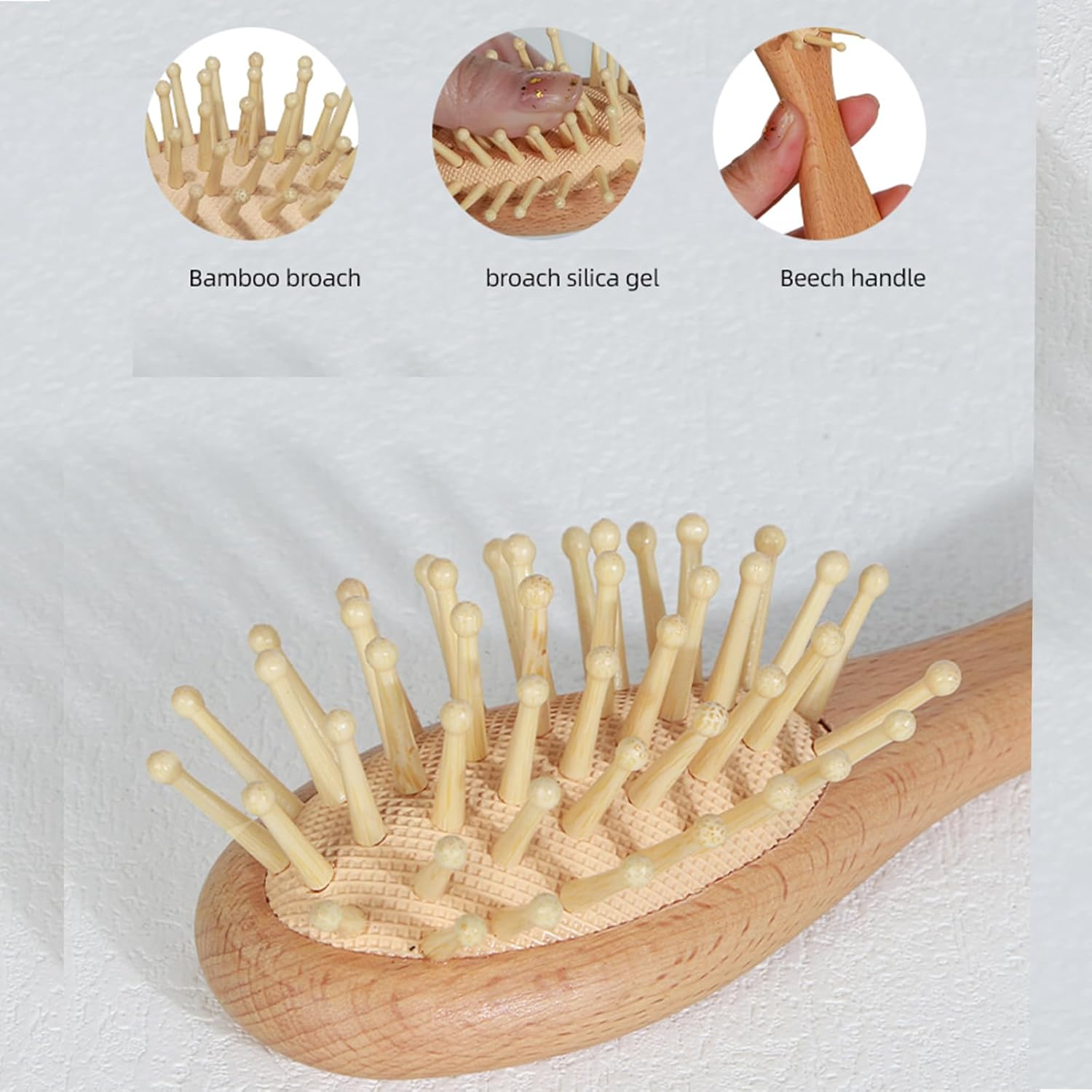 4PC Baby Comb Set-Soft Bristle Goat Hair Brush for Kids,Toddler Hair Brush Grooming Kit for Newborns & Toddlers,Wooden Baby Hair Brushes image number 5