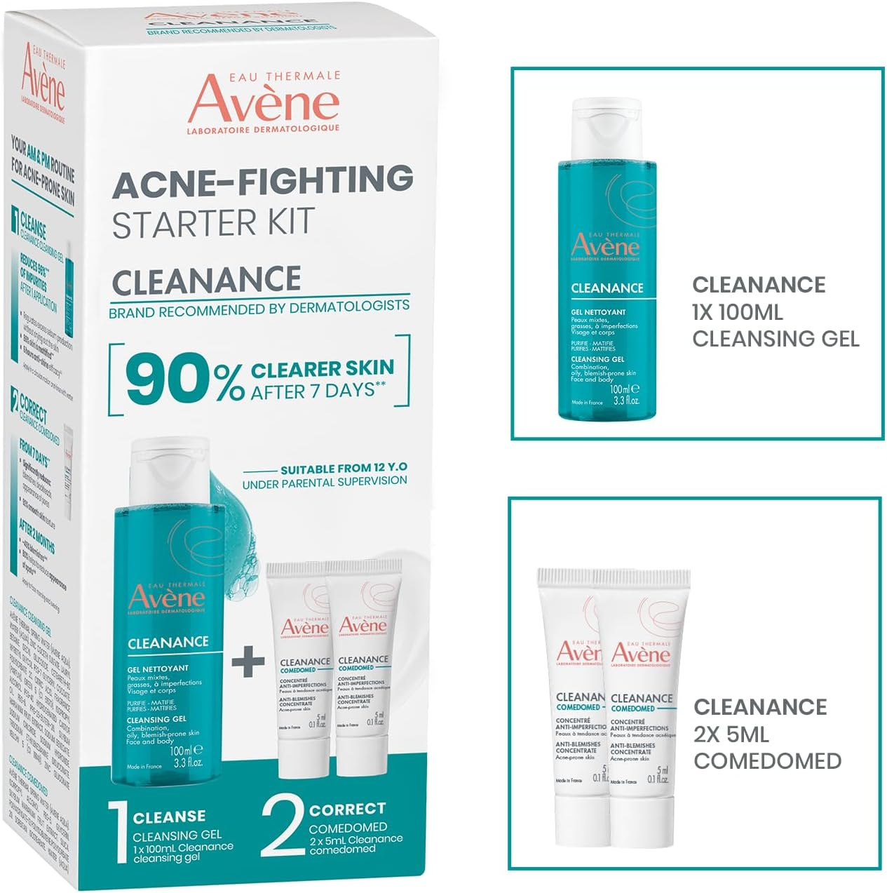 Eau Thermale Av&egrave;ne Cleanance Starter Kit - Cleanser and Moisturiser for Oily and Acne-Prone Skin image number 2
