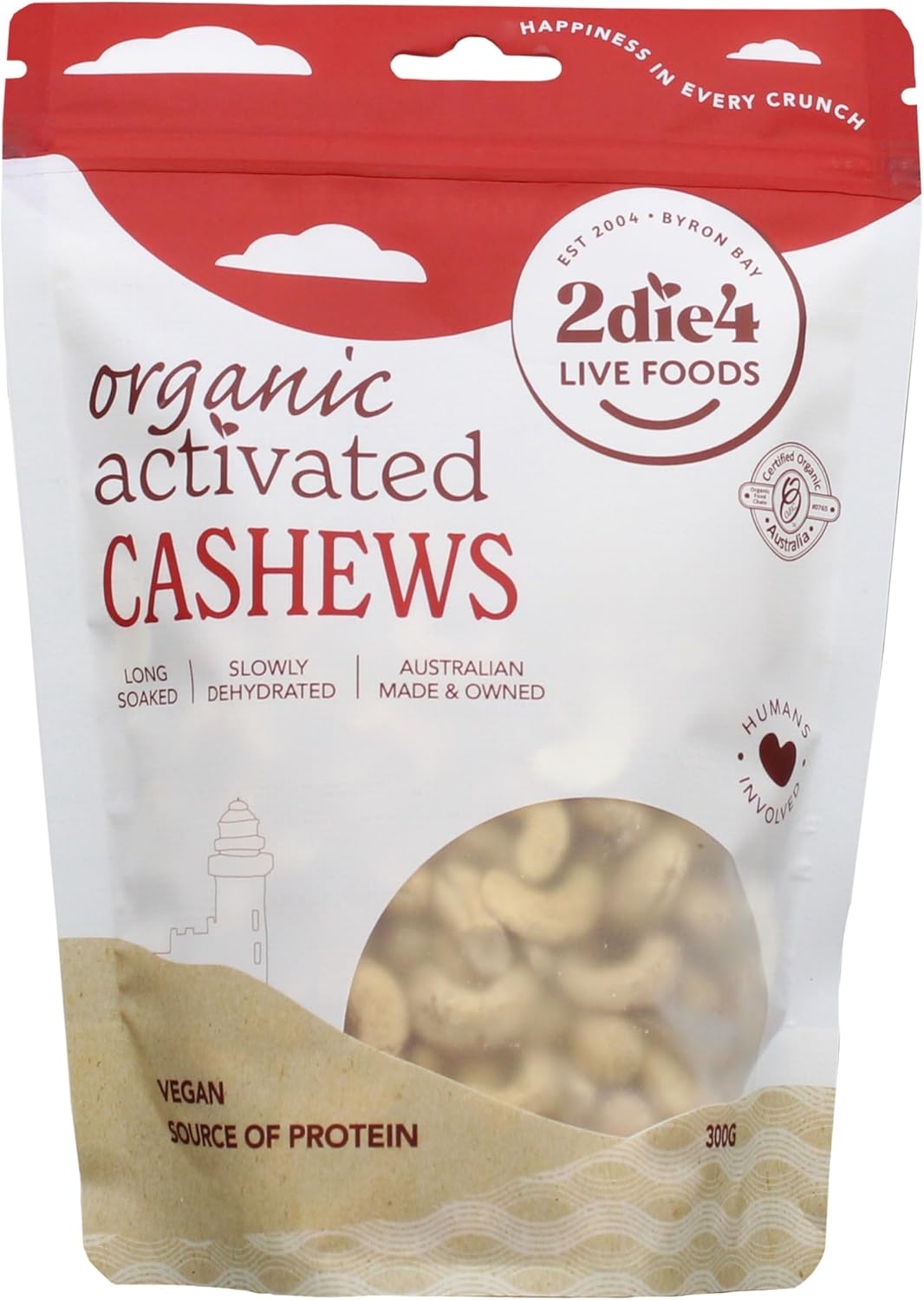 2Die4 Live Foods Activated Organic Cashews 300G image number 1
