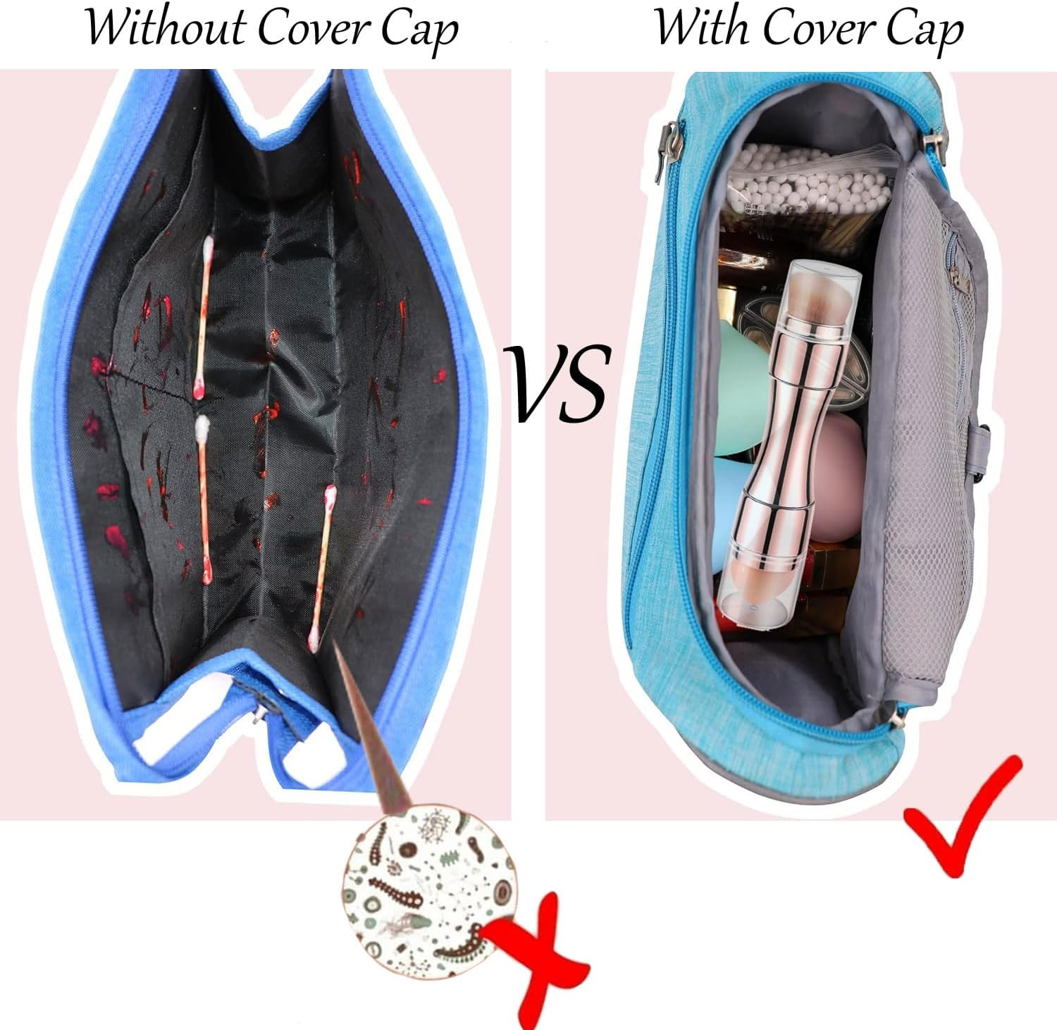 Bling Toman 4 in 1 Makeup Brush, Eyeshadow Eye Lip Face Concealing Blush Foundation Brush All in One Retractable Travel Size Makeup Brush Set (Rose Gold Brush) - Gold image number 2